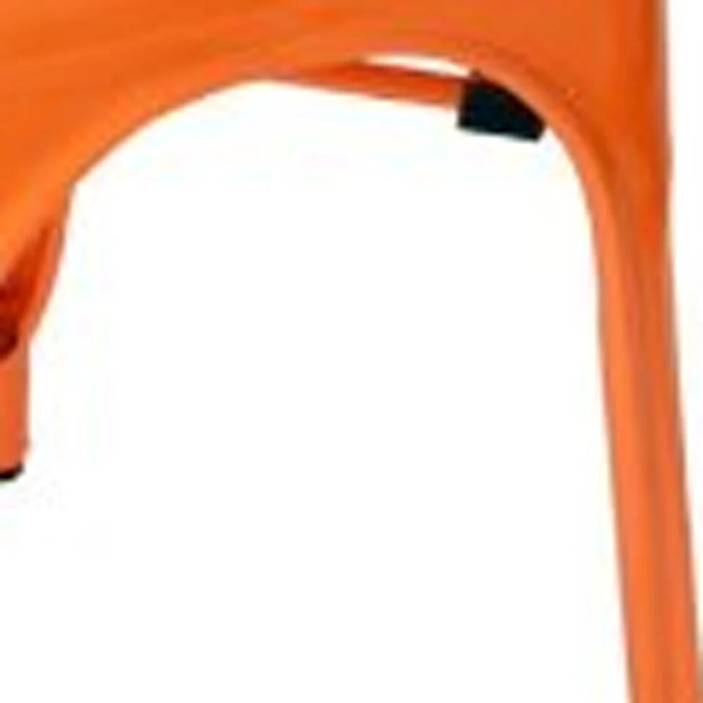 Four 33' Orange Steel Side Chairs By Homeroots - Image 5