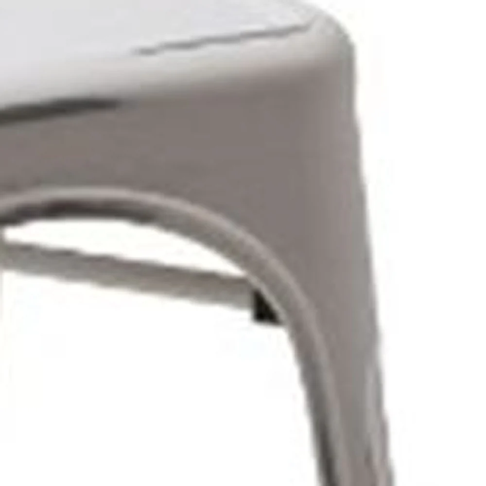 Four 33' Vintage White Metal Side Chairs By Homeroots - Image 5