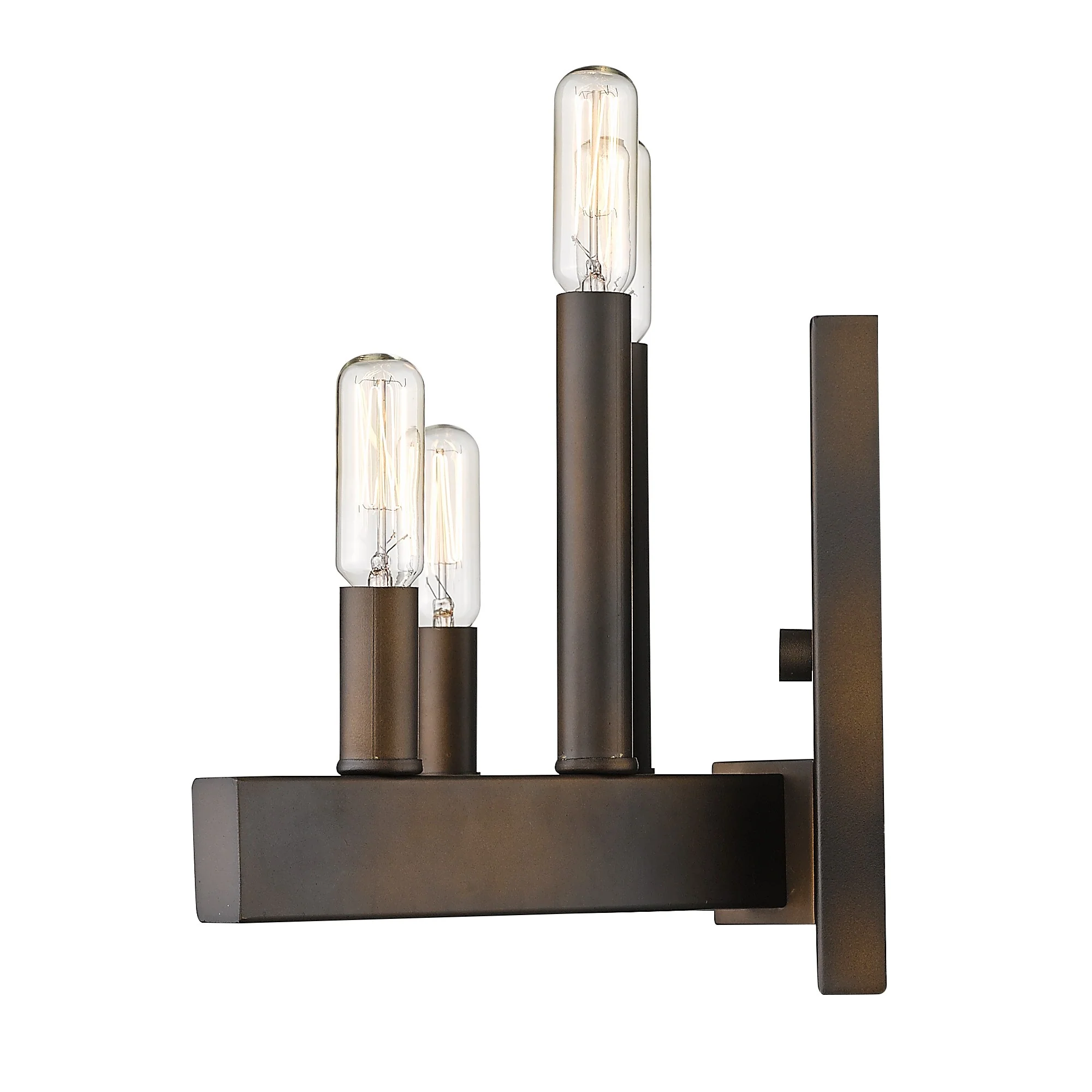 Four Light Bronze Metal Vintage Wall Sconce By Homeroots - Image 5