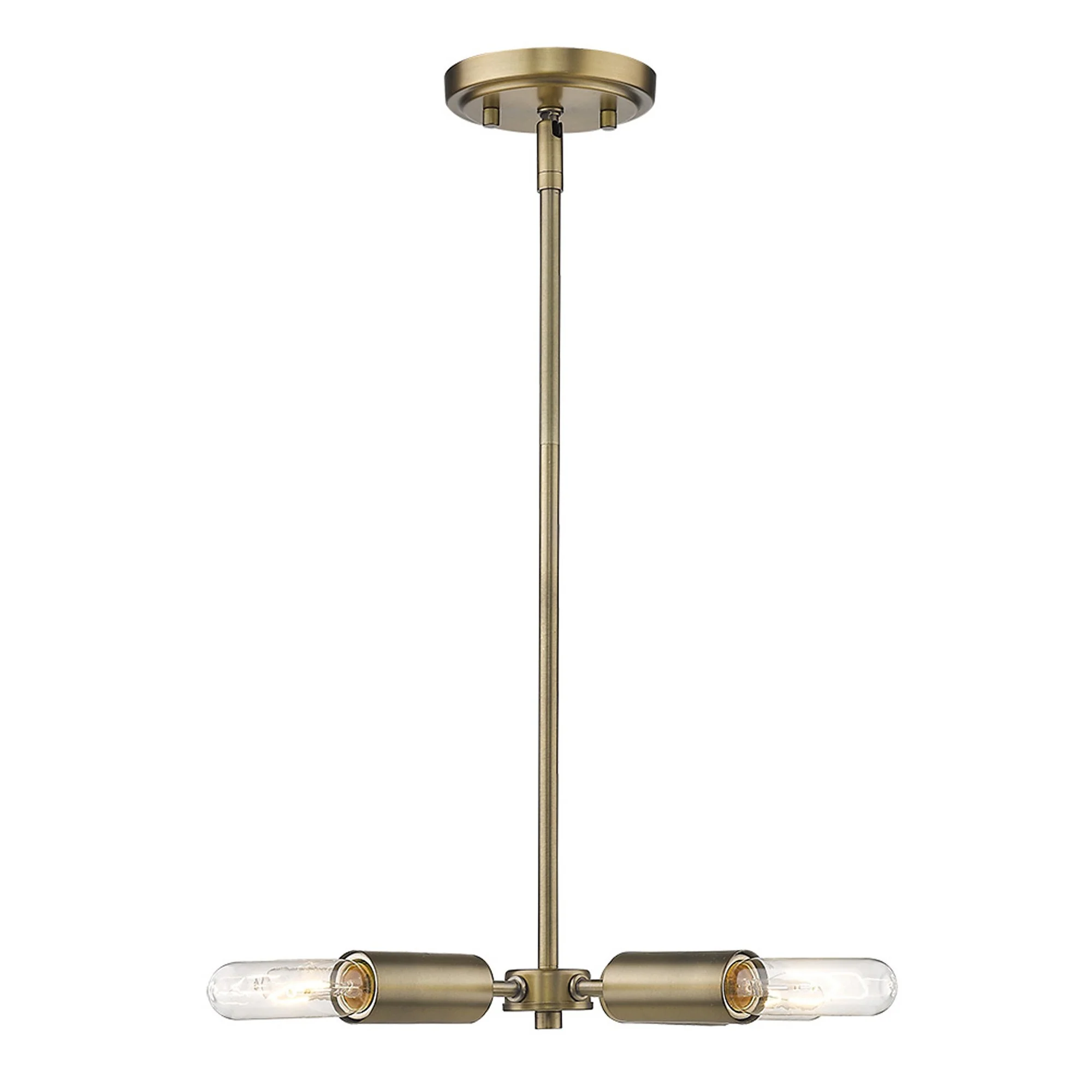 Four Light Dull Gold Hanging Chandelier By Homeroots - Image 3
