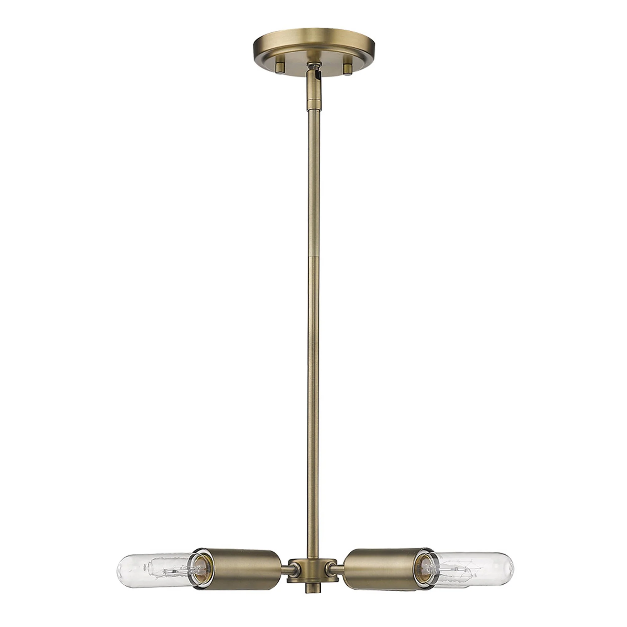 Four Light Dull Gold Hanging Chandelier By Homeroots - Image 4