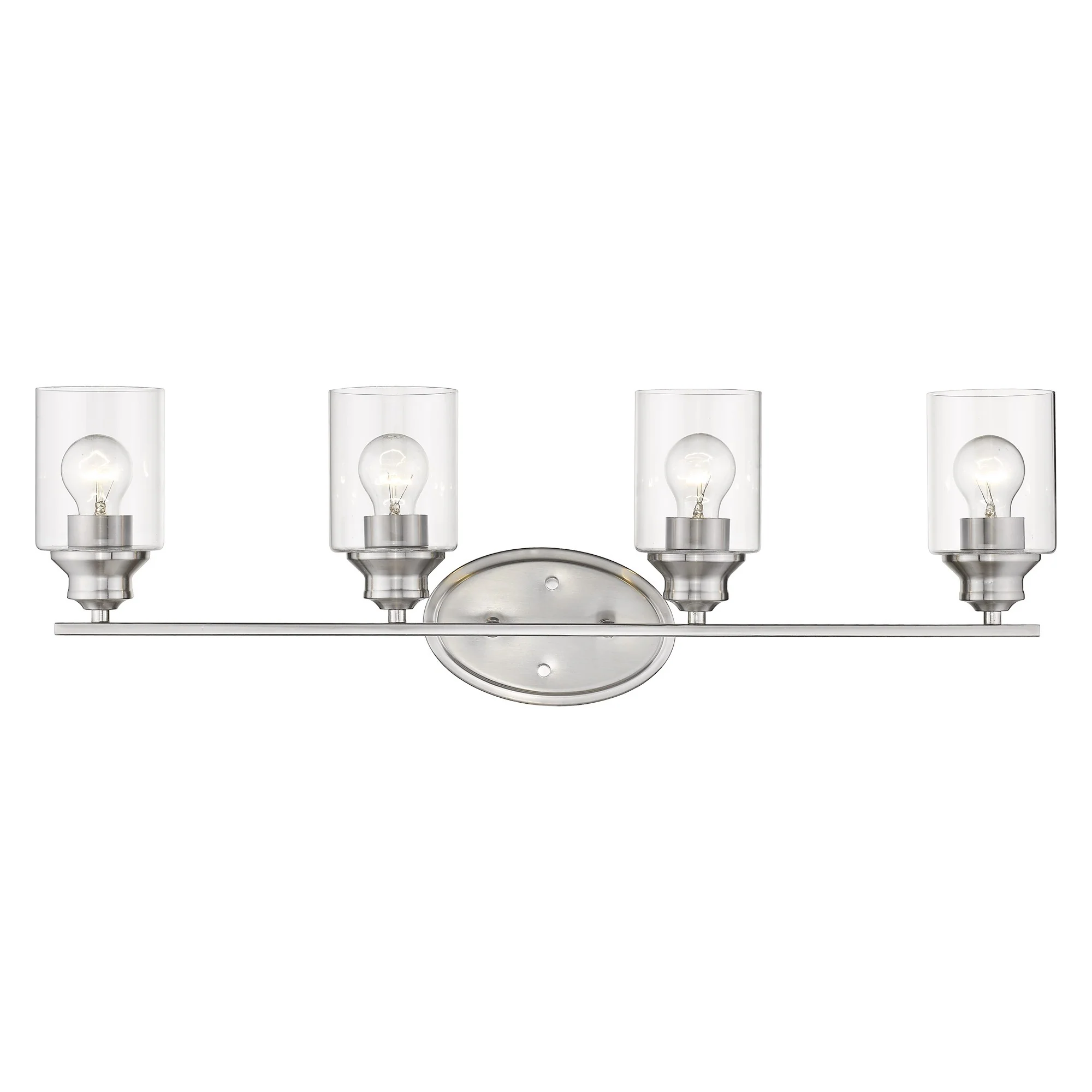 Four Light Silver Wall Light with Clear Glass Shade By Homeroots - Image 2