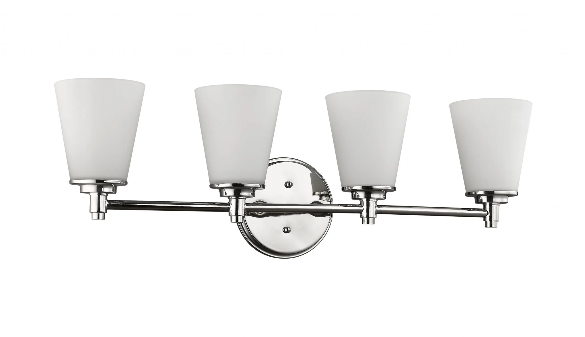 Four Light Silver Wall Light with Frosted Glass Shade By Homeroots - Image 2