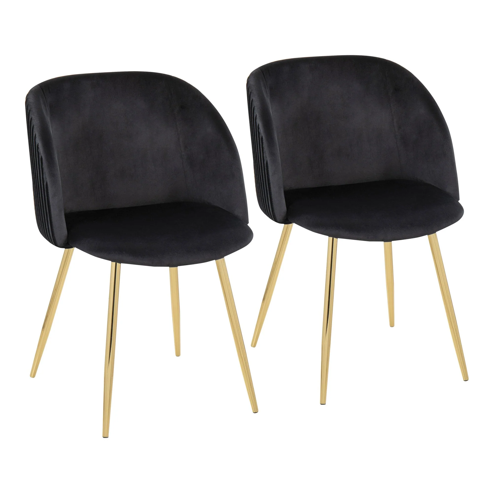 Fran Pleated Chair - Set of 2 Black By LumiSource - Image 2