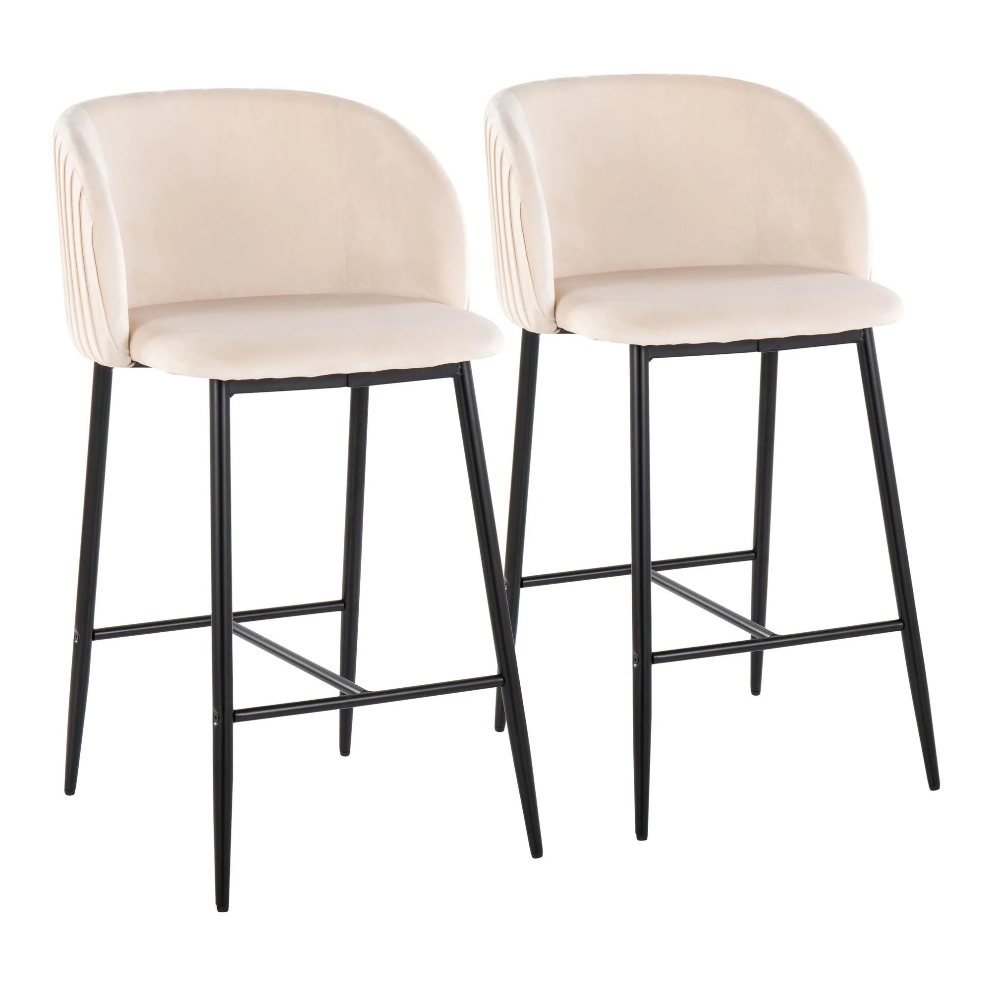 Fran Pleated Fixed-Height Counter Stool - Set of 2 Green By LumiSource - B26-FRANPLTV BKGN2 - Image 17