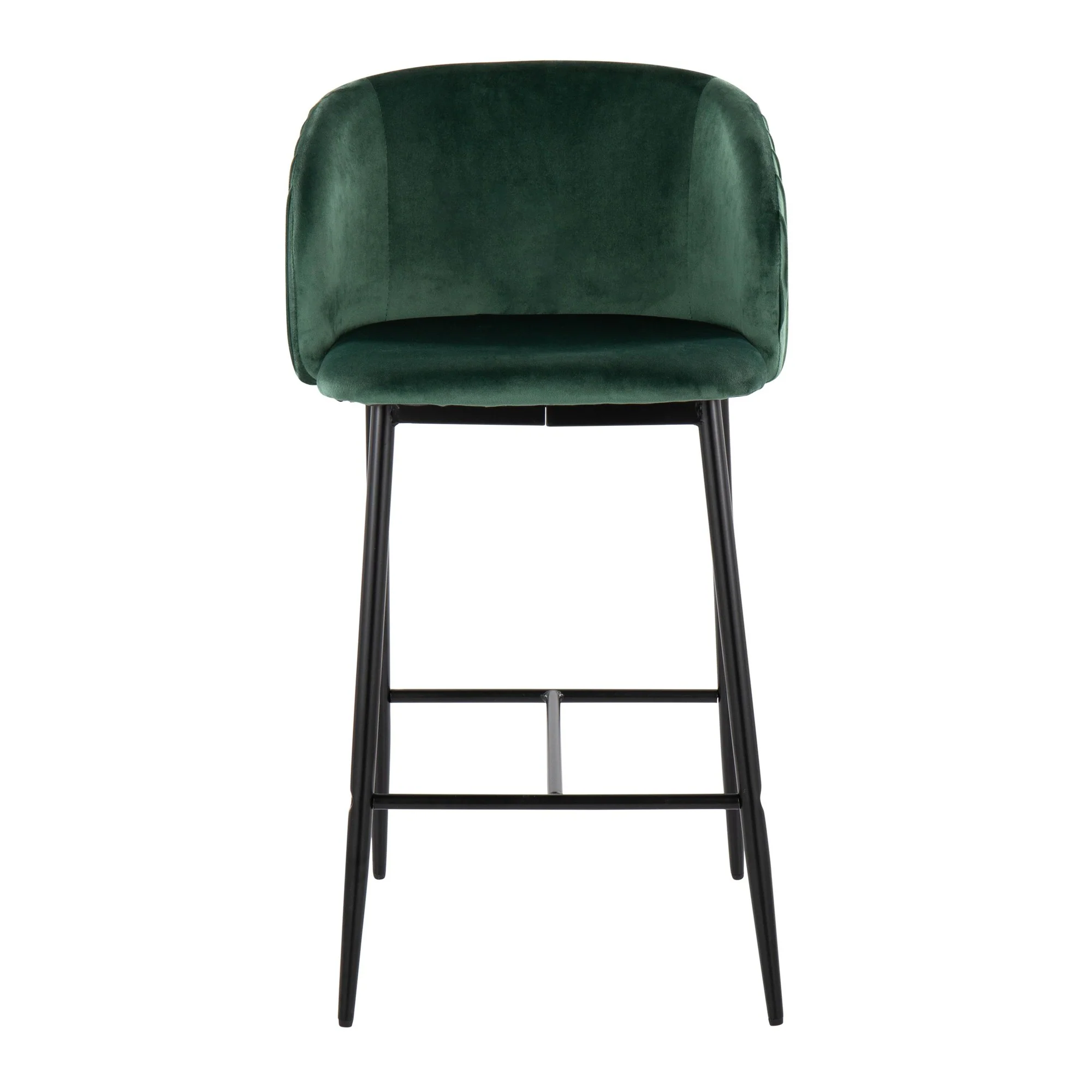 Fran Pleated Fixed-Height Counter Stool - Set of 2 Green By LumiSource - B26-FRANPLTV BKGN2 - Image 2