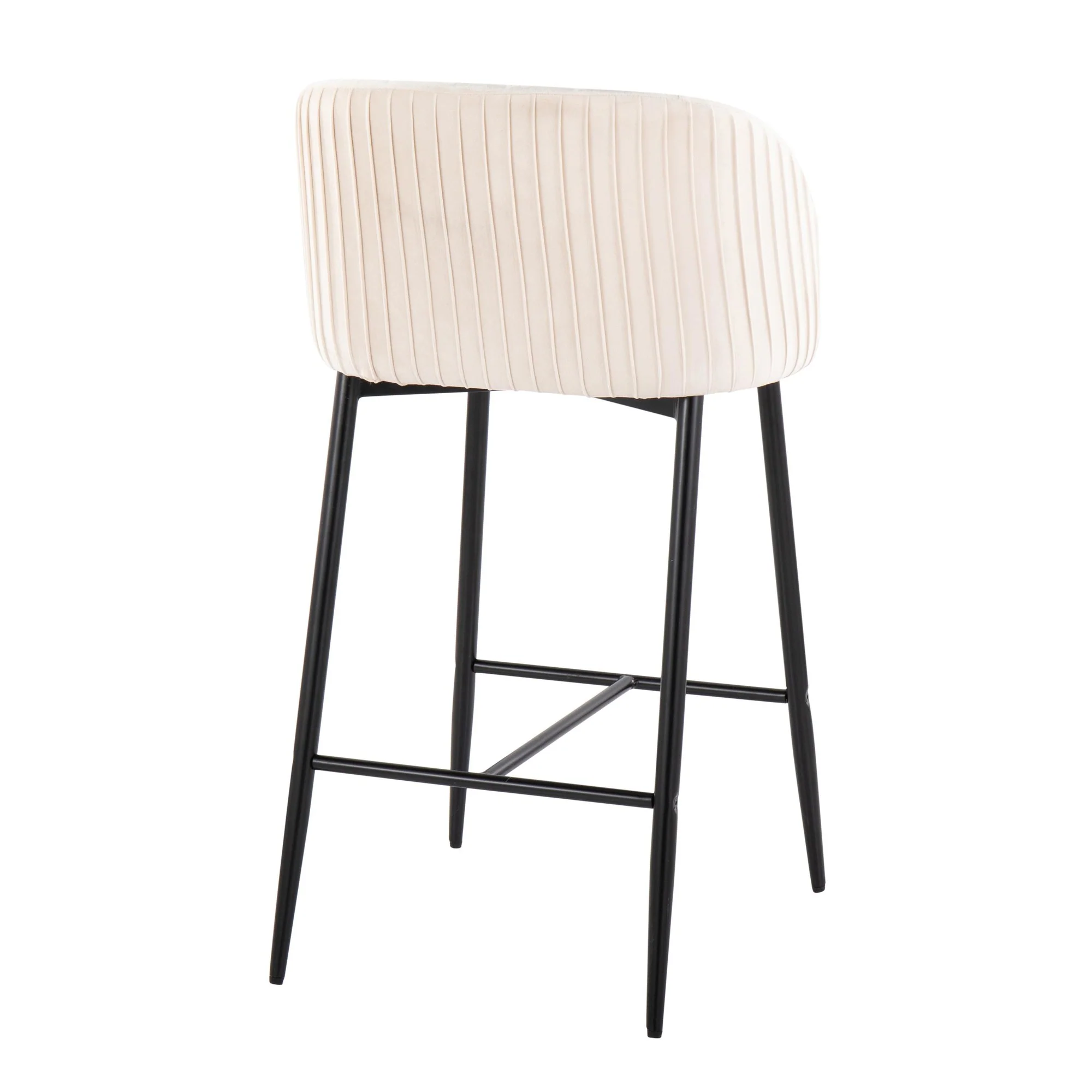 Fran Pleated Fixed-Height Counter Stool - Set of 2 Green By LumiSource - B26-FRANPLTV BKGN2 - Image 23