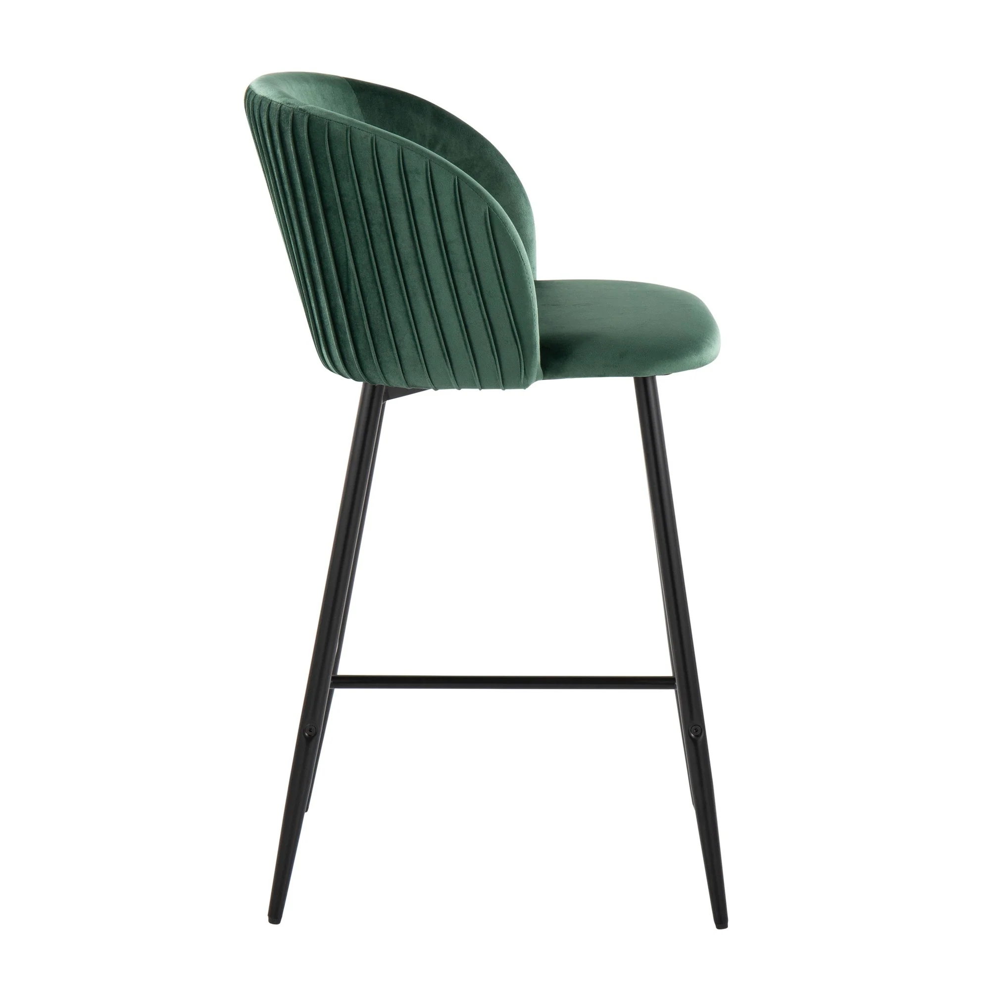 Fran Pleated Fixed-Height Counter Stool - Set of 2 Green By LumiSource - B26-FRANPLTV BKGN2 - Image 6