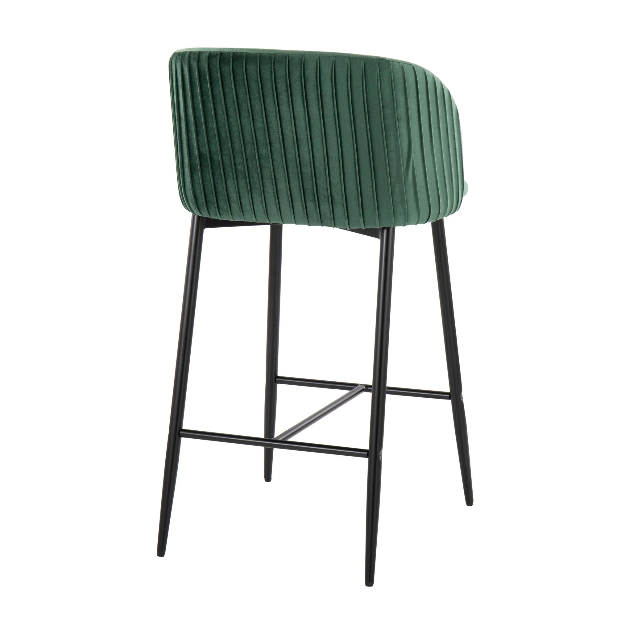 Fran Pleated Fixed-Height Counter Stool - Set of 2 Green By LumiSource - B26-FRANPLTV BKGN2 - Image 7
