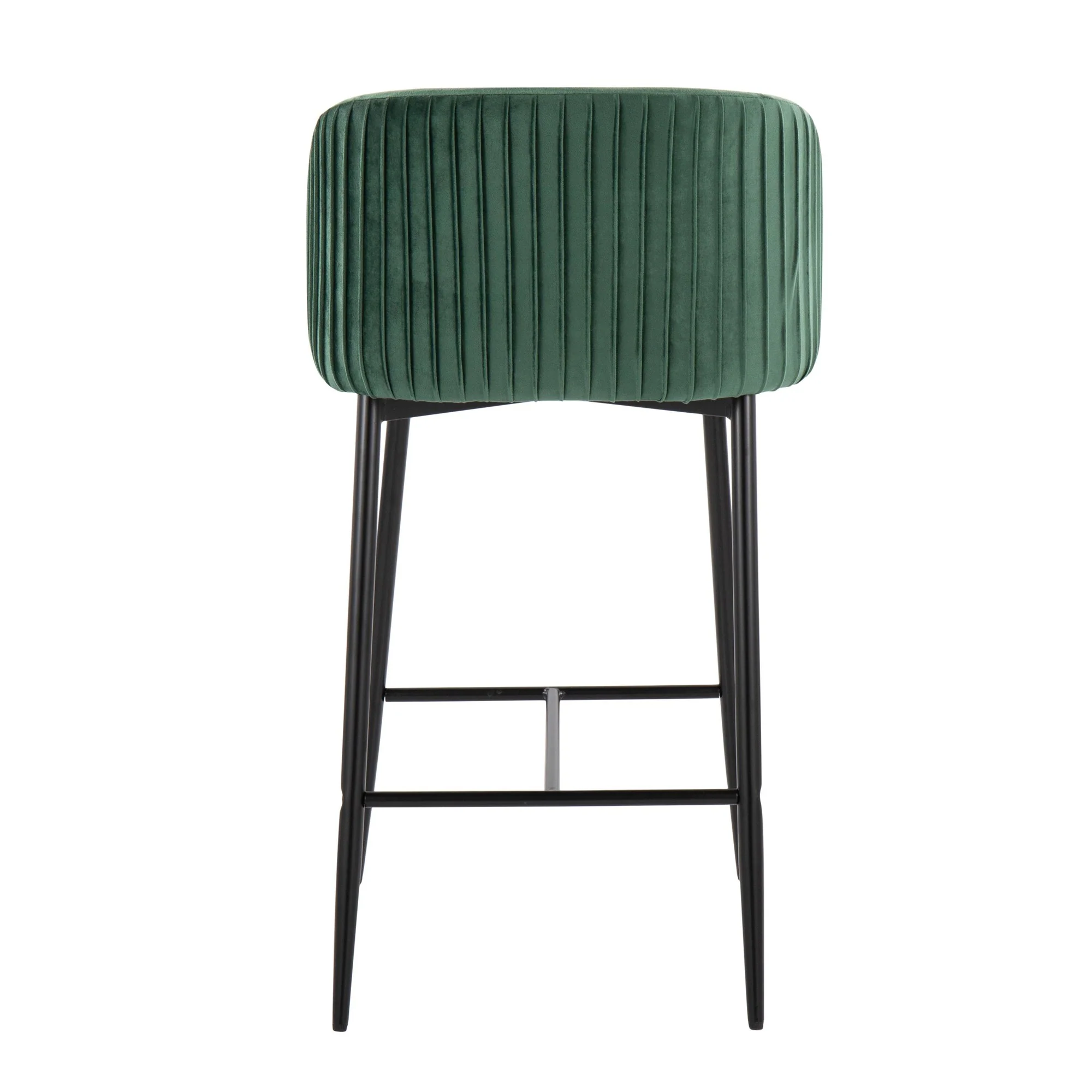 Fran Pleated Fixed-Height Counter Stool - Set of 2 Green By LumiSource - B26-FRANPLTV BKGN2 - Image 8