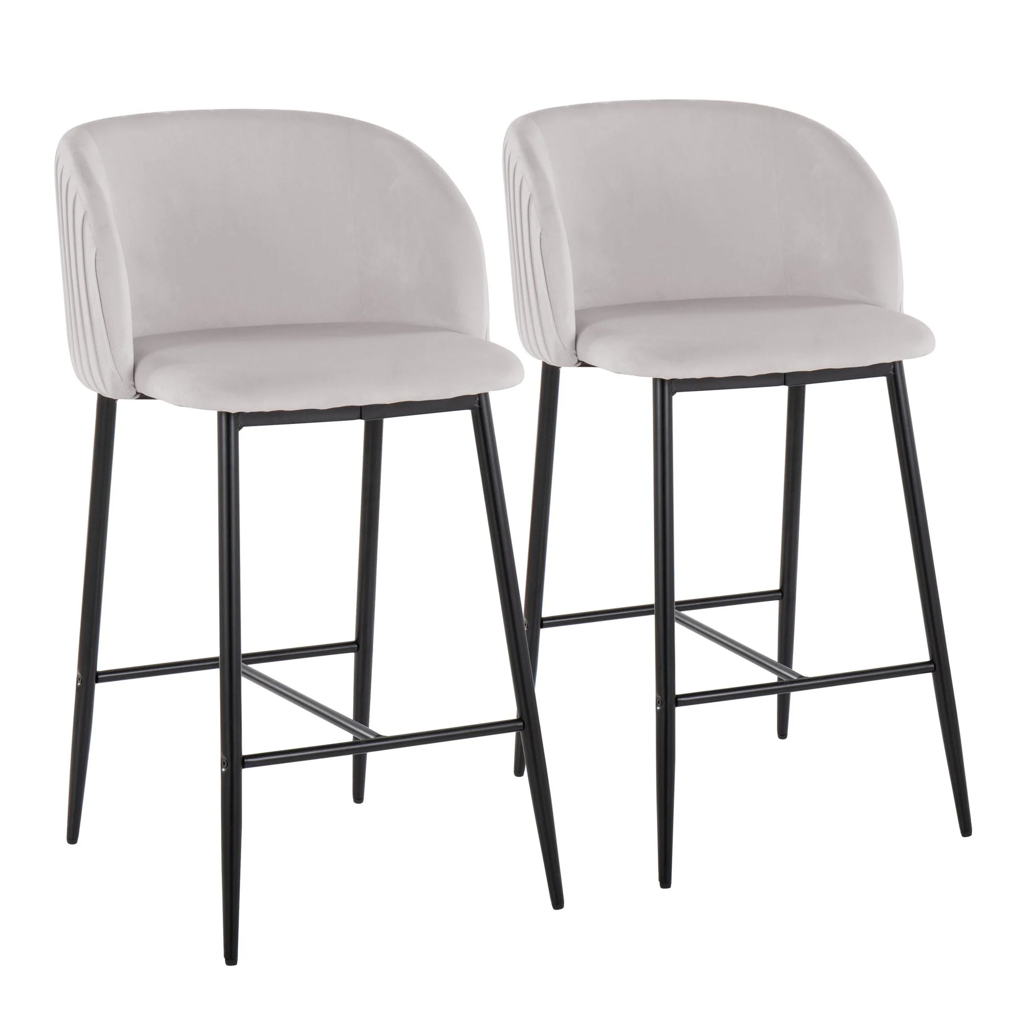 Fran Pleated Fixed-Height Counter Stool - Set of 2 Green By LumiSource - B26-FRANPLTV BKGN2 - Image 9