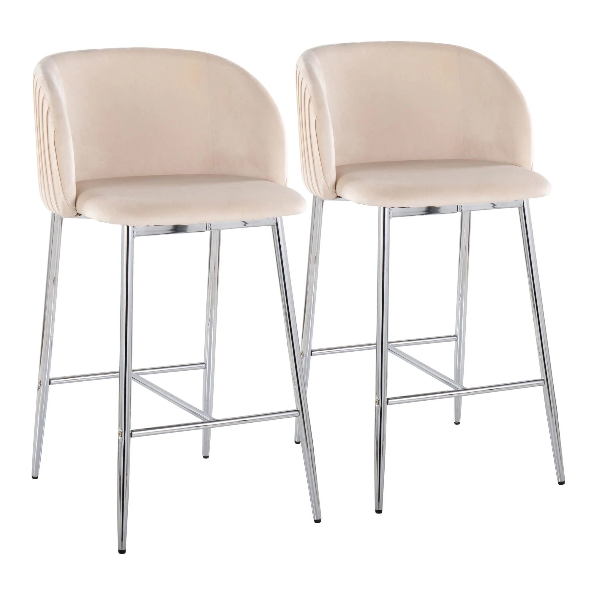 Fran Pleated Fixed-Height Counter Stool - Set of 2 Green By LumiSource - B26-FRANPLTV CHRGN2 - Image 17