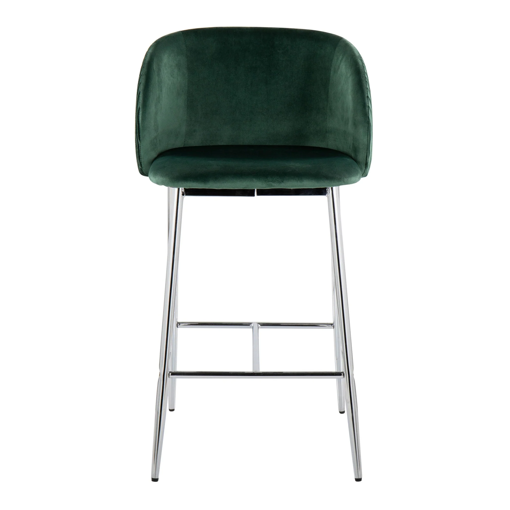 Fran Pleated Fixed-Height Counter Stool - Set of 2 Green By LumiSource - B26-FRANPLTV CHRGN2 - Image 2