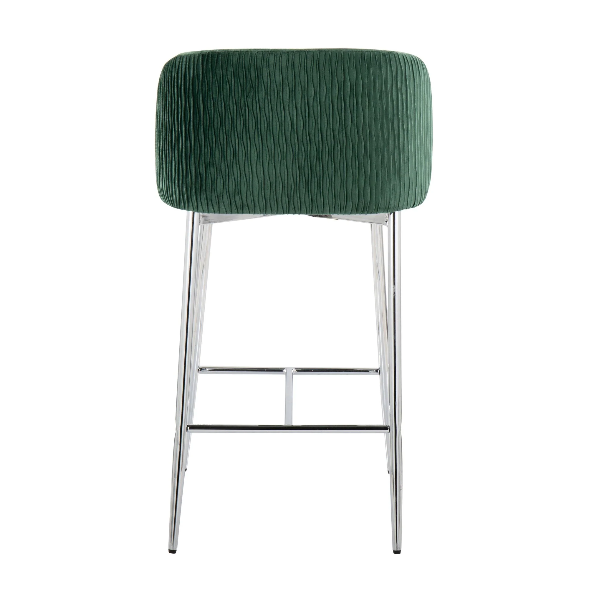 Fran Pleated Fixed-Height Counter Stool - Set of 2 Green By LumiSource - B26-FRANPLTV CHRGN2 - Image 8