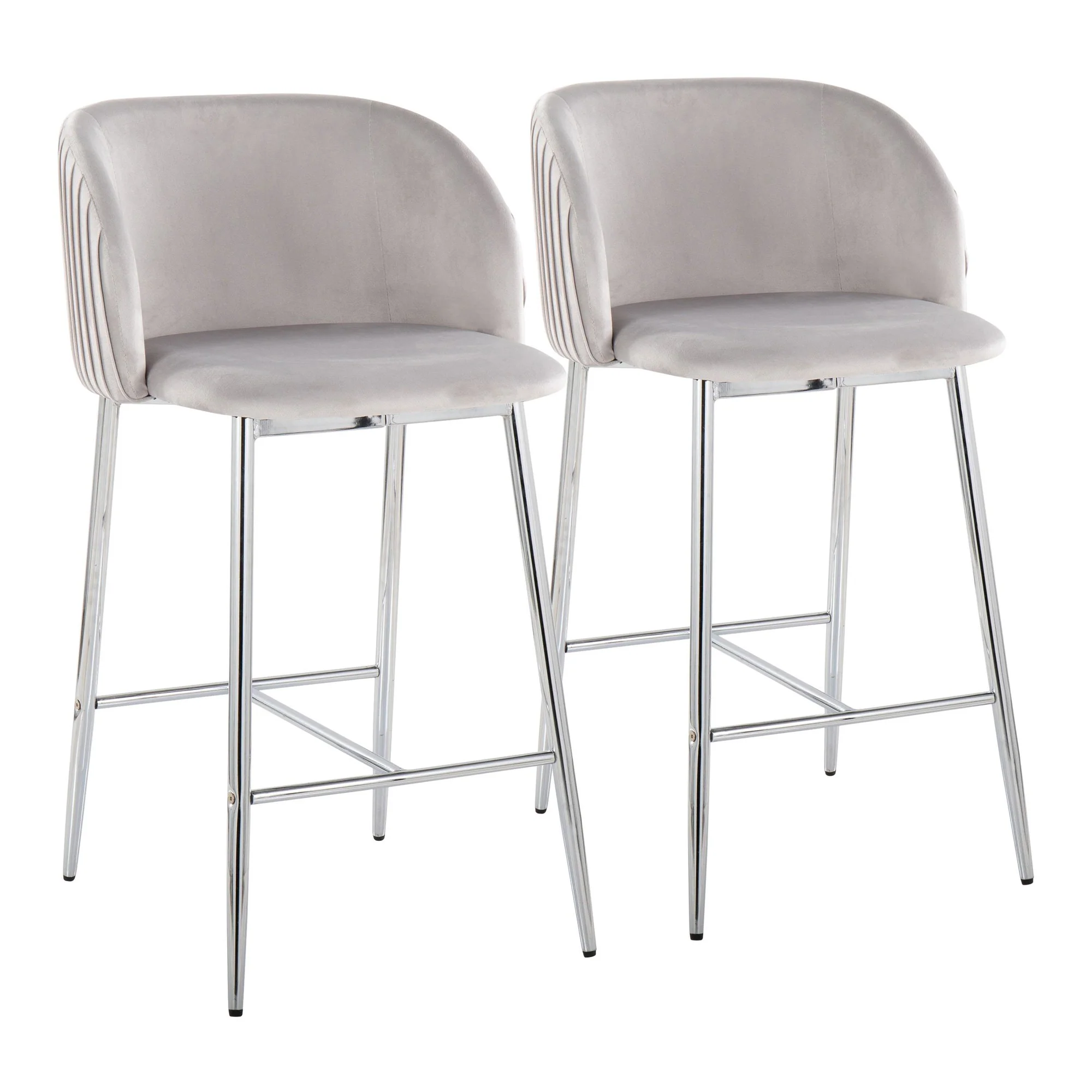 Fran Pleated Fixed-Height Counter Stool - Set of 2 Green By LumiSource - B26-FRANPLTV CHRGN2 - Image 9