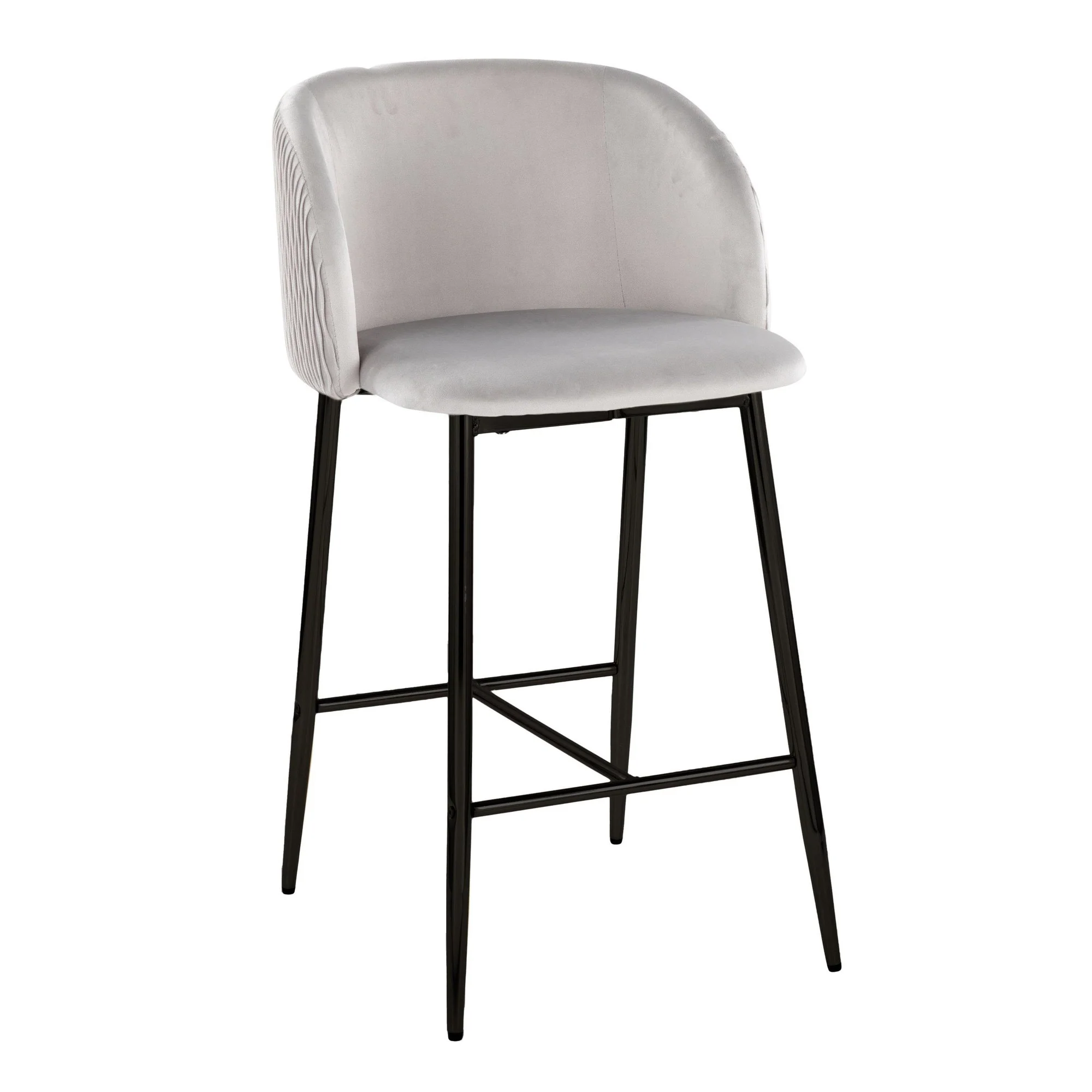 Fran Pleated Waves Fixed-Height Counter Stool - Set of 2 Green By LumiSource - B26-FRANPLTWVV BKGN2 - Image 13