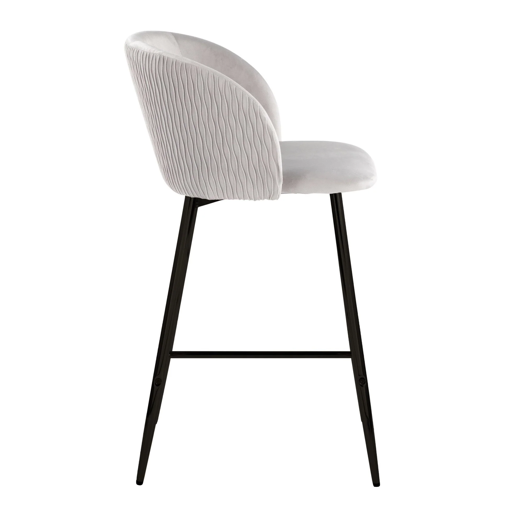 Fran Pleated Waves Fixed-Height Counter Stool - Set of 2 Green By LumiSource - B26-FRANPLTWVV BKGN2 - Image 14
