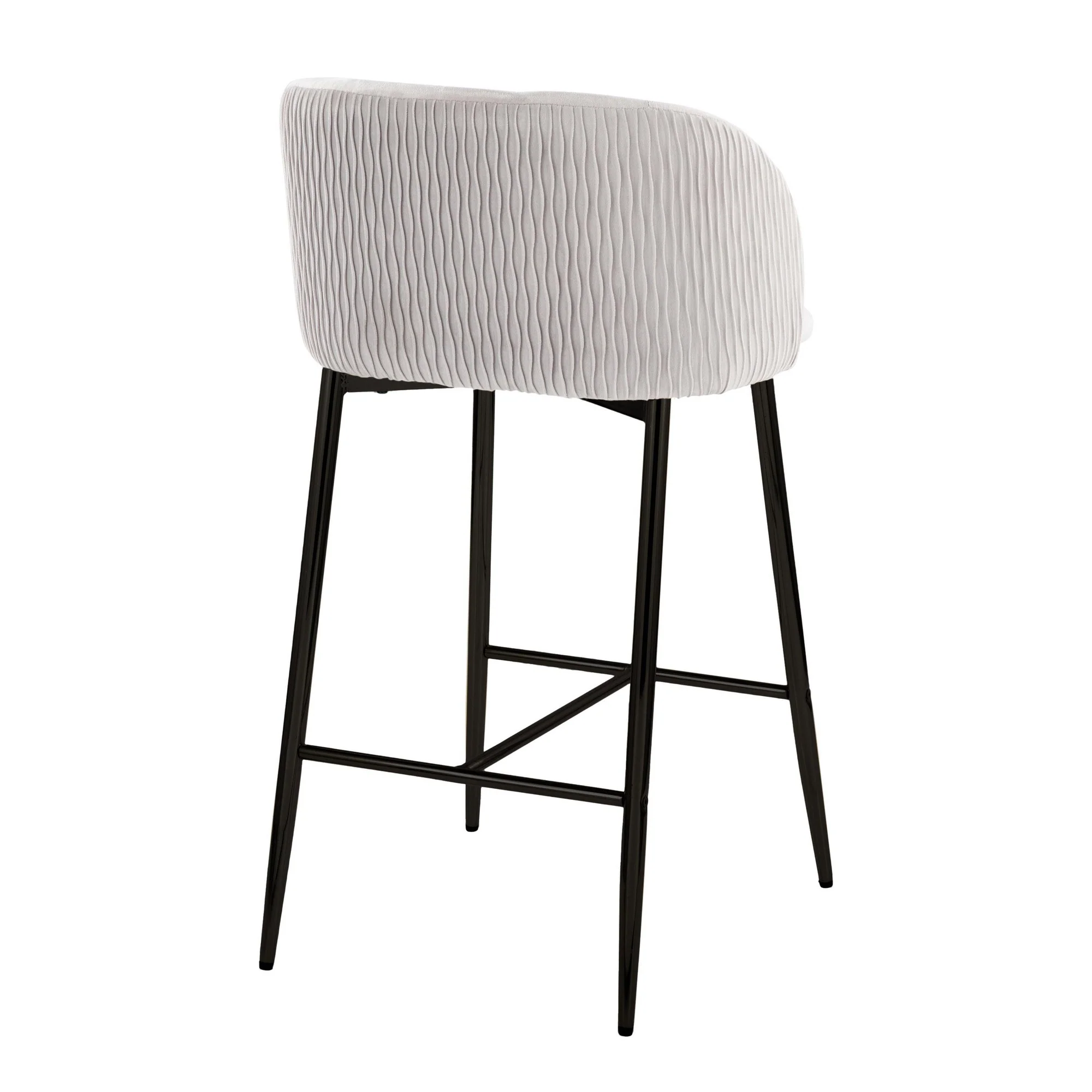 Fran Pleated Waves Fixed-Height Counter Stool - Set of 2 Green By LumiSource - B26-FRANPLTWVV BKGN2 - Image 15