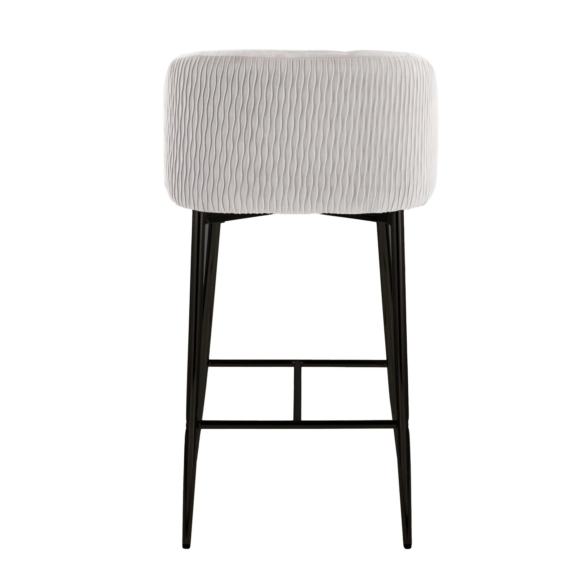 Fran Pleated Waves Fixed-Height Counter Stool - Set of 2 Green By LumiSource - B26-FRANPLTWVV BKGN2 - Image 16