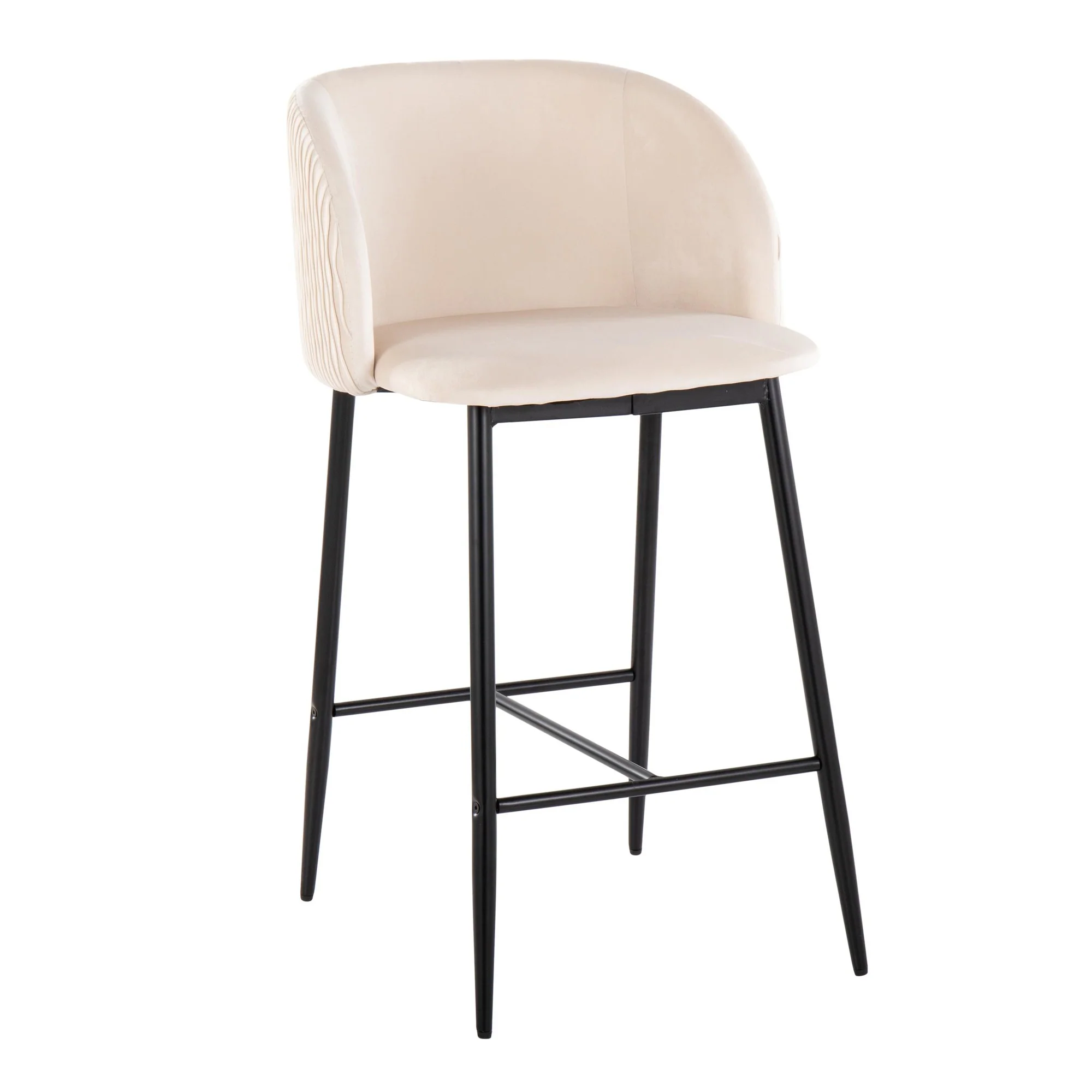 Fran Pleated Waves Fixed-Height Counter Stool - Set of 2 Green By LumiSource - B26-FRANPLTWVV BKGN2 - Image 21