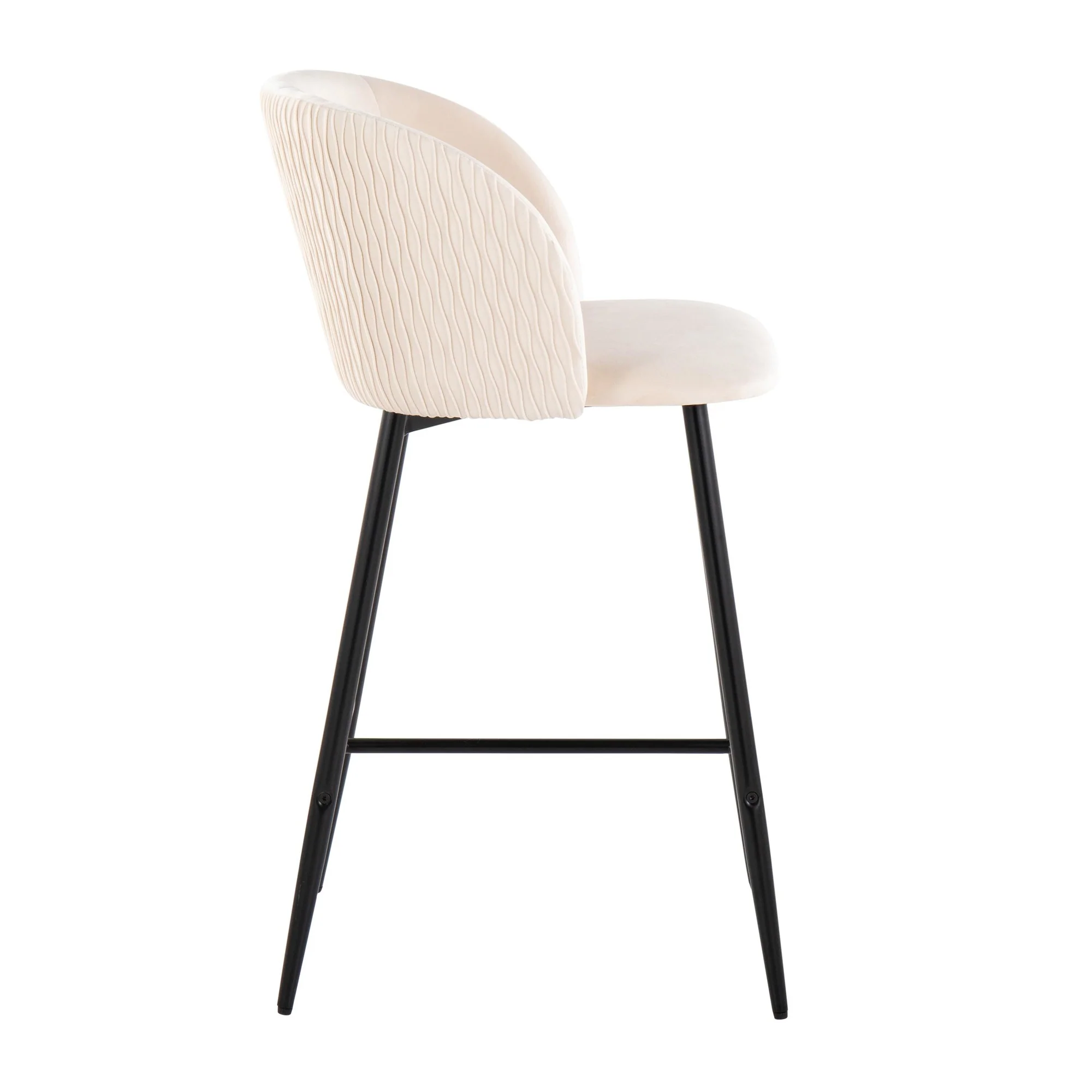 Fran Pleated Waves Fixed-Height Counter Stool - Set of 2 Green By LumiSource - B26-FRANPLTWVV BKGN2 - Image 22