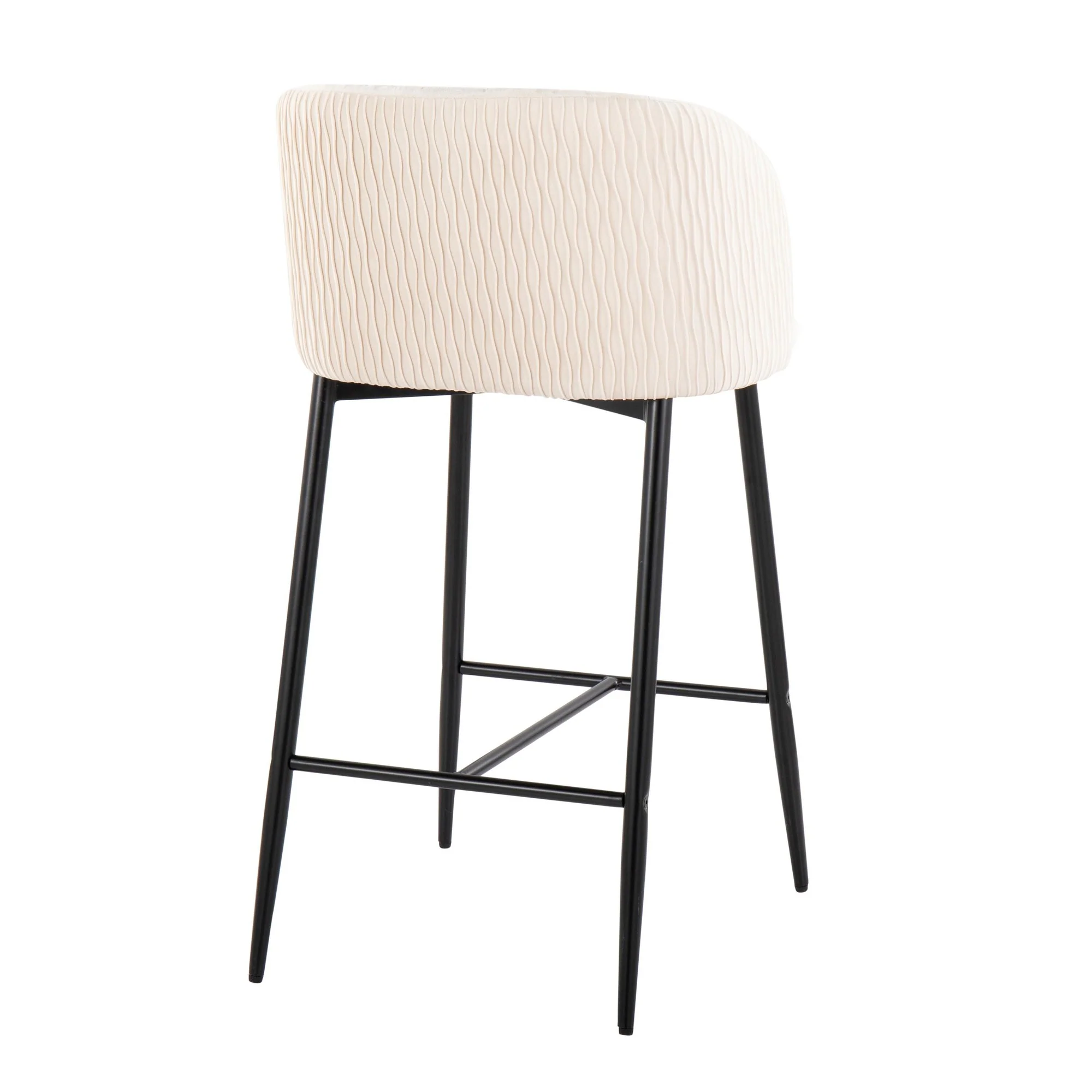 Fran Pleated Waves Fixed-Height Counter Stool - Set of 2 Green By LumiSource - B26-FRANPLTWVV BKGN2 - Image 23