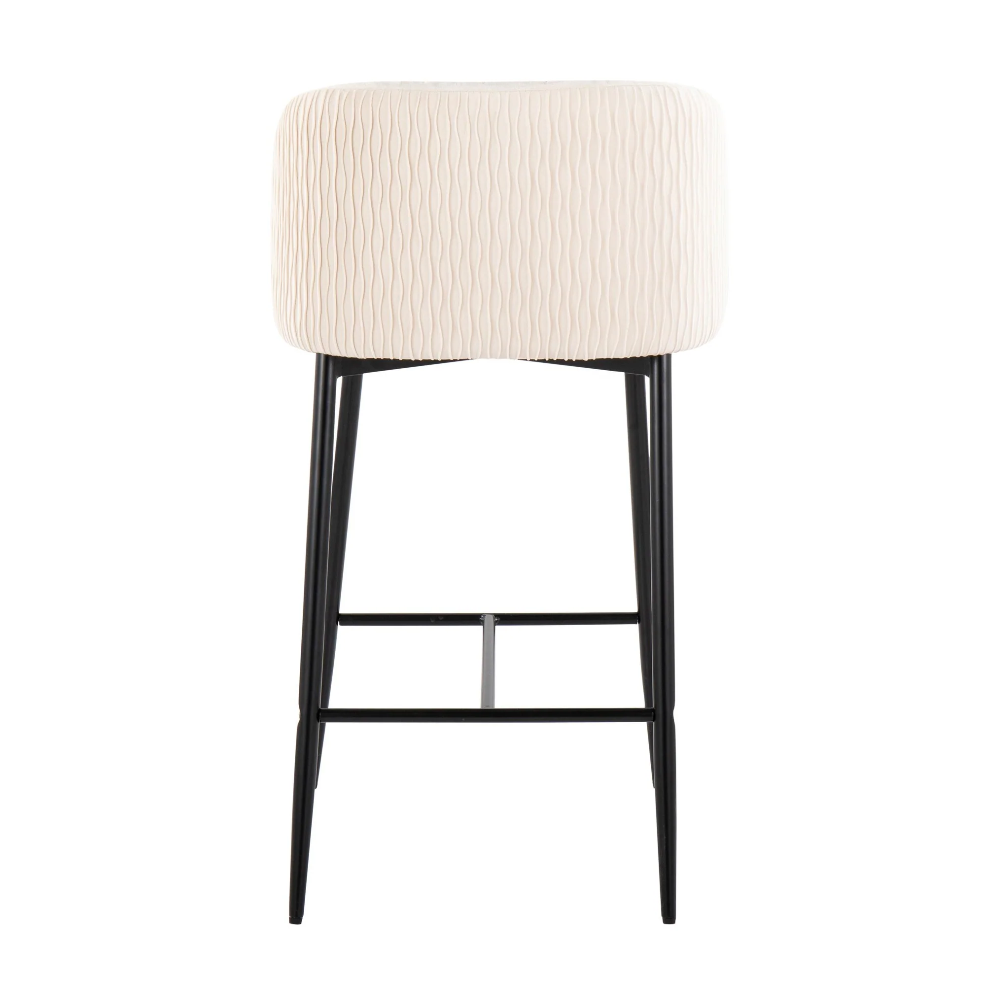 Fran Pleated Waves Fixed-Height Counter Stool - Set of 2 Green By LumiSource - B26-FRANPLTWVV BKGN2 - Image 24