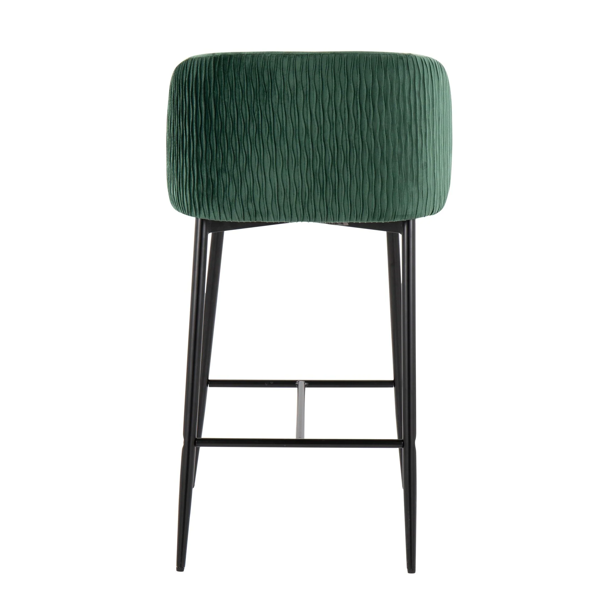 Fran Pleated Waves Fixed-Height Counter Stool - Set of 2 Green By LumiSource - B26-FRANPLTWVV BKGN2 - Image 8