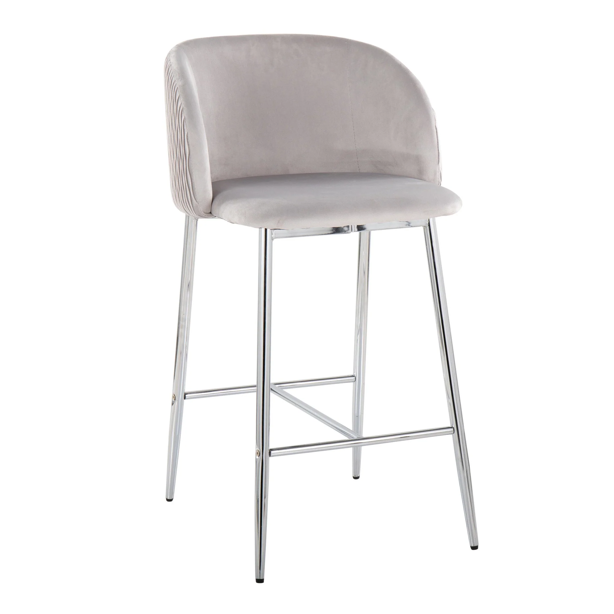 Fran Pleated Waves Fixed-Height Counter Stool - Set of 2 Green By LumiSource - B26-FRANPLTWVV CHRGN2 - Image 13