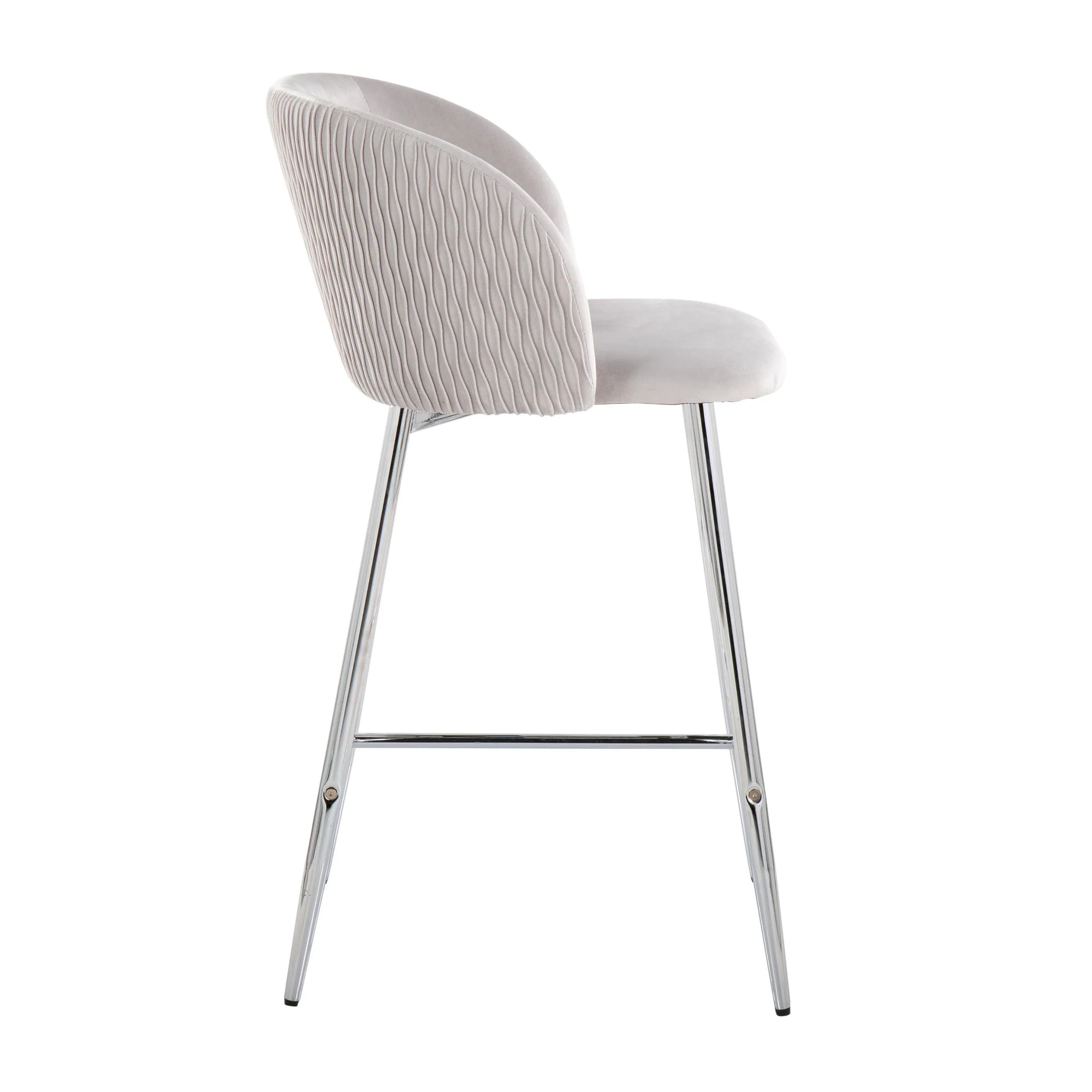 Fran Pleated Waves Fixed-Height Counter Stool - Set of 2 Green By LumiSource - B26-FRANPLTWVV CHRGN2 - Image 14