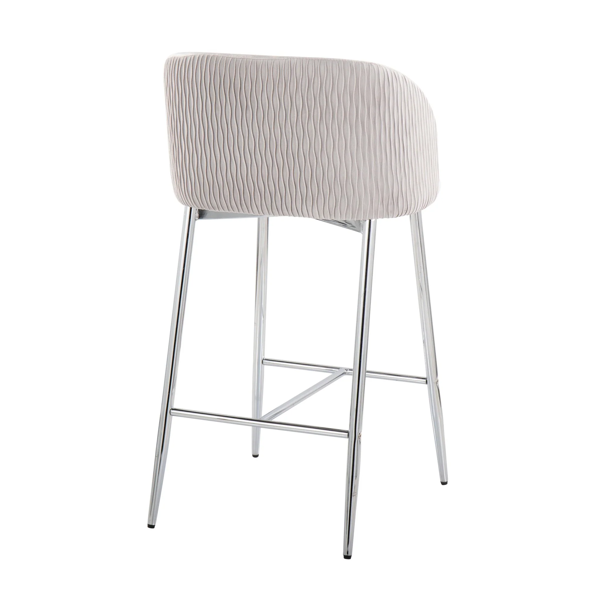 Fran Pleated Waves Fixed-Height Counter Stool - Set of 2 Green By LumiSource - B26-FRANPLTWVV CHRGN2 - Image 15