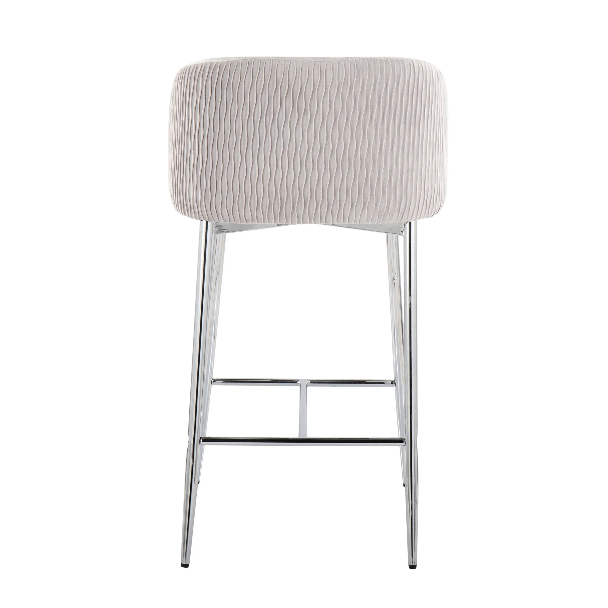 Fran Pleated Waves Fixed-Height Counter Stool - Set of 2 Green By LumiSource - B26-FRANPLTWVV CHRGN2 - Image 16