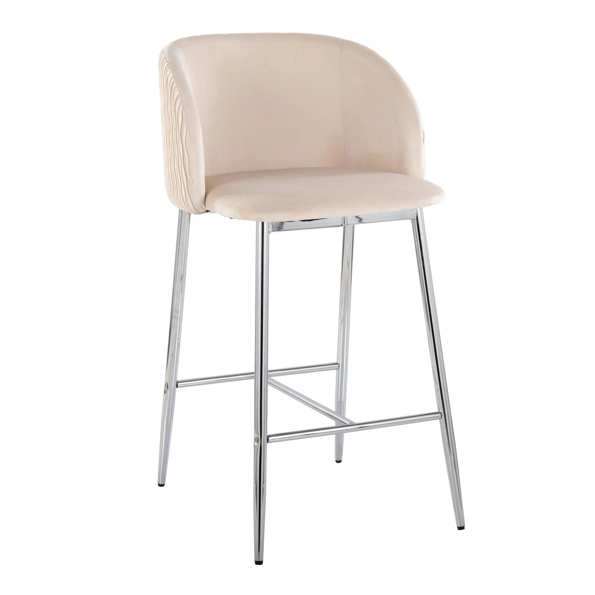 Fran Pleated Waves Fixed-Height Counter Stool - Set of 2 Green By LumiSource - B26-FRANPLTWVV CHRGN2 - Image 21