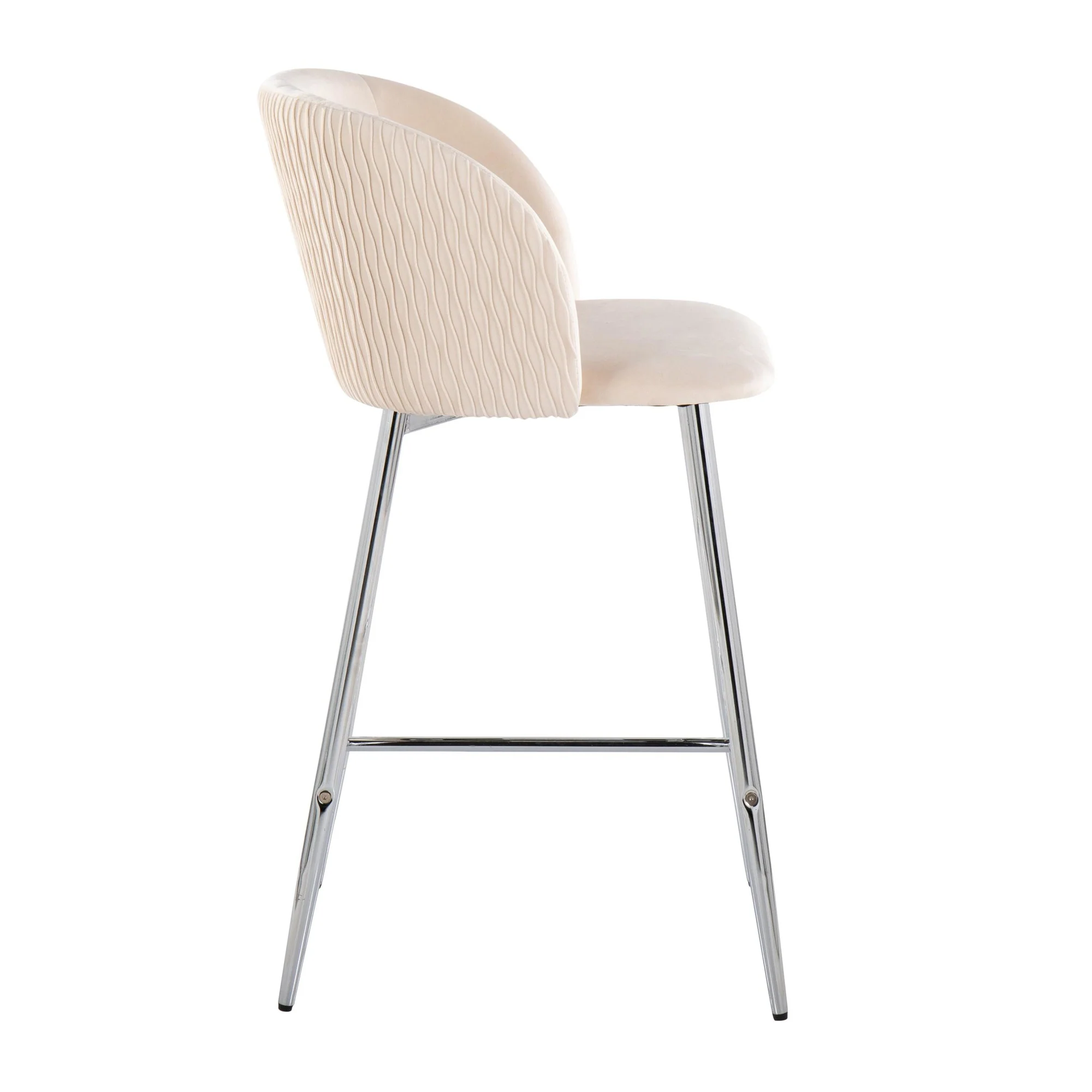 Fran Pleated Waves Fixed-Height Counter Stool - Set of 2 Green By LumiSource - B26-FRANPLTWVV CHRGN2 - Image 22