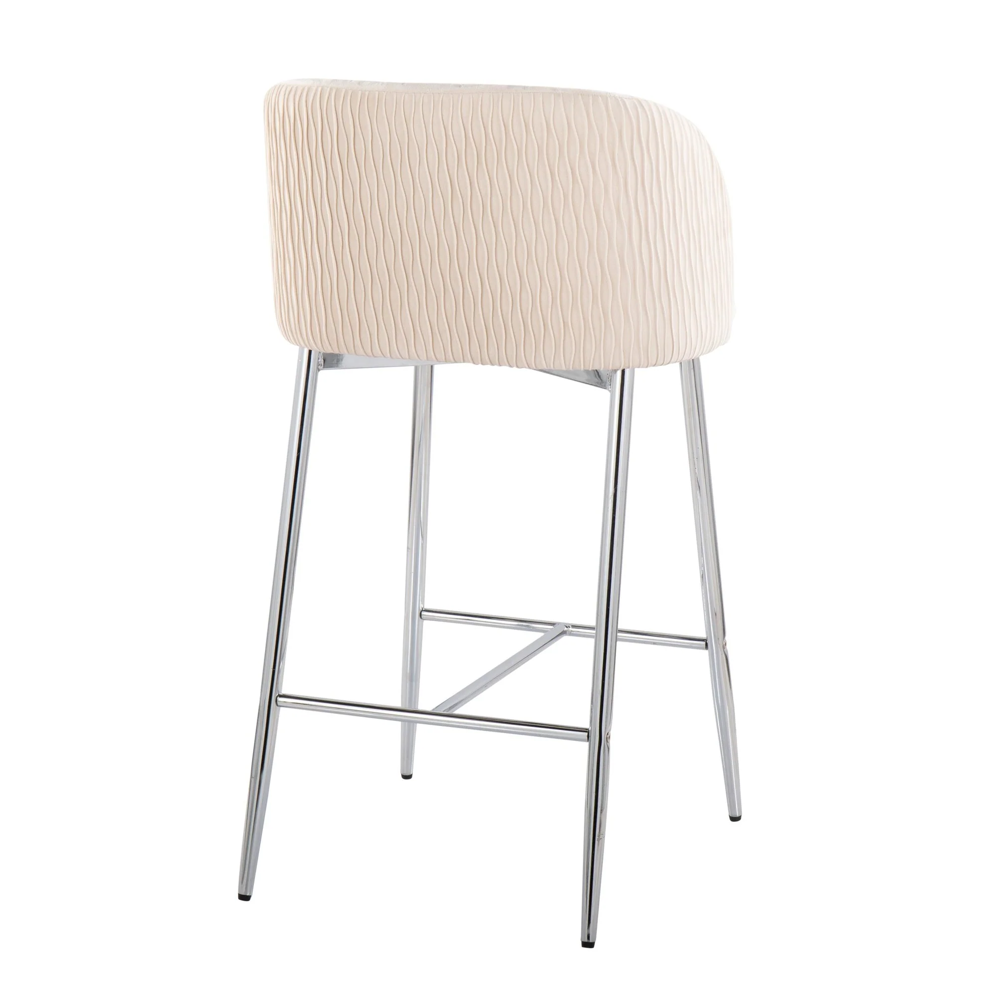 Fran Pleated Waves Fixed-Height Counter Stool - Set of 2 Green By LumiSource - B26-FRANPLTWVV CHRGN2 - Image 23