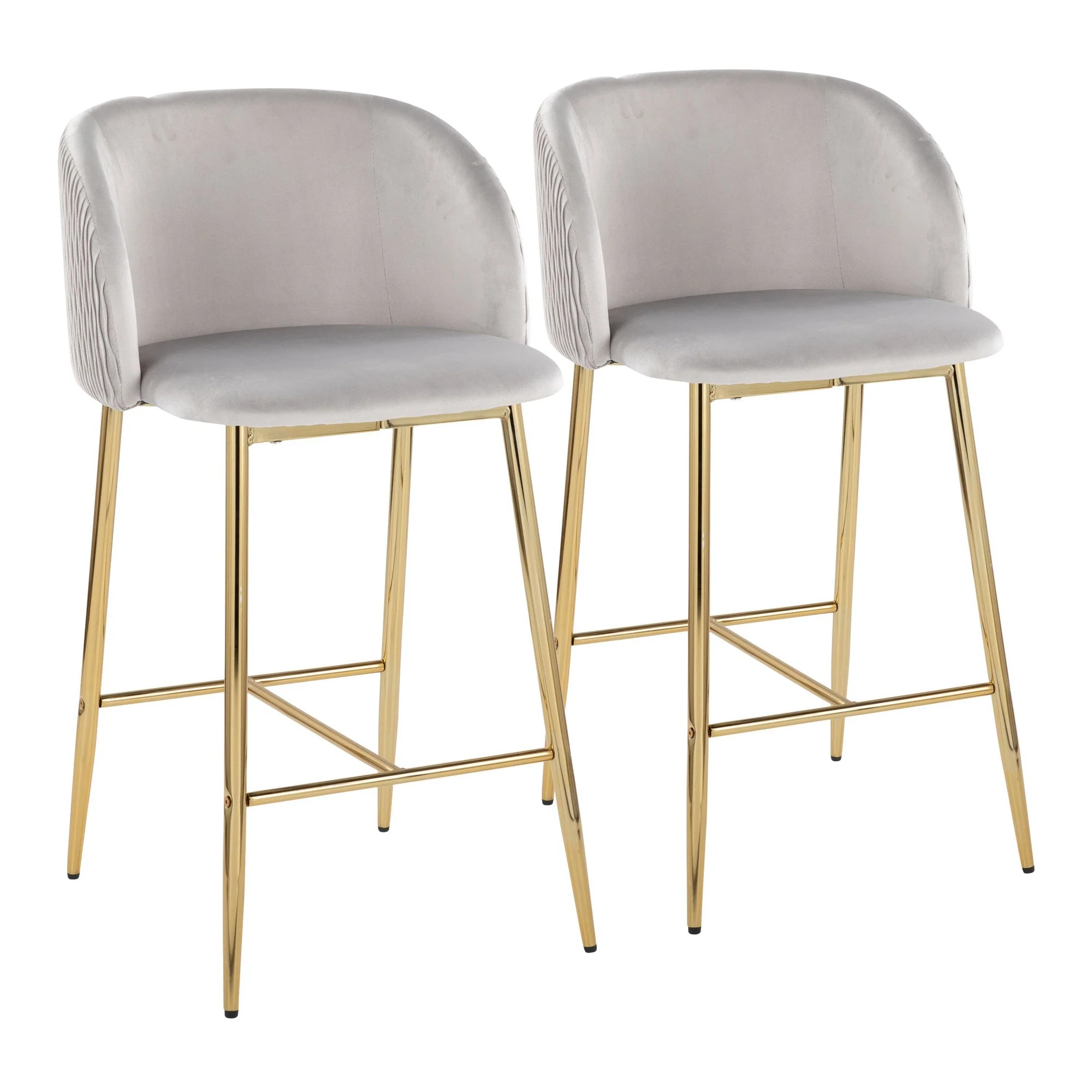 Fran Pleated Waves Fixed-Height Counter Stool - Set of 2 By LumiSource - B26-FRANPLTWVV AUGN2 - Image 7