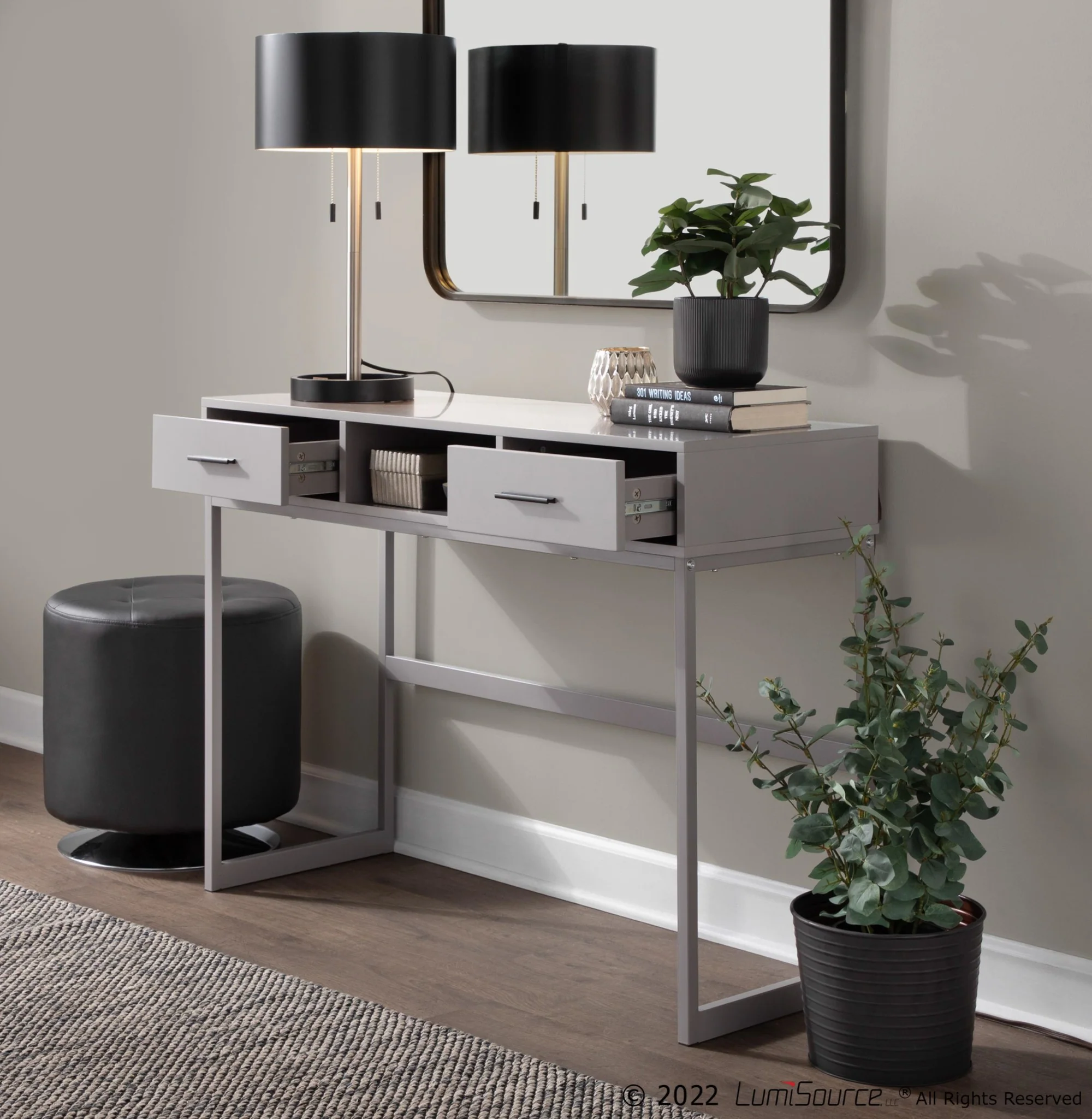 Franklin Console Table Gray By LumiSource - Image 6