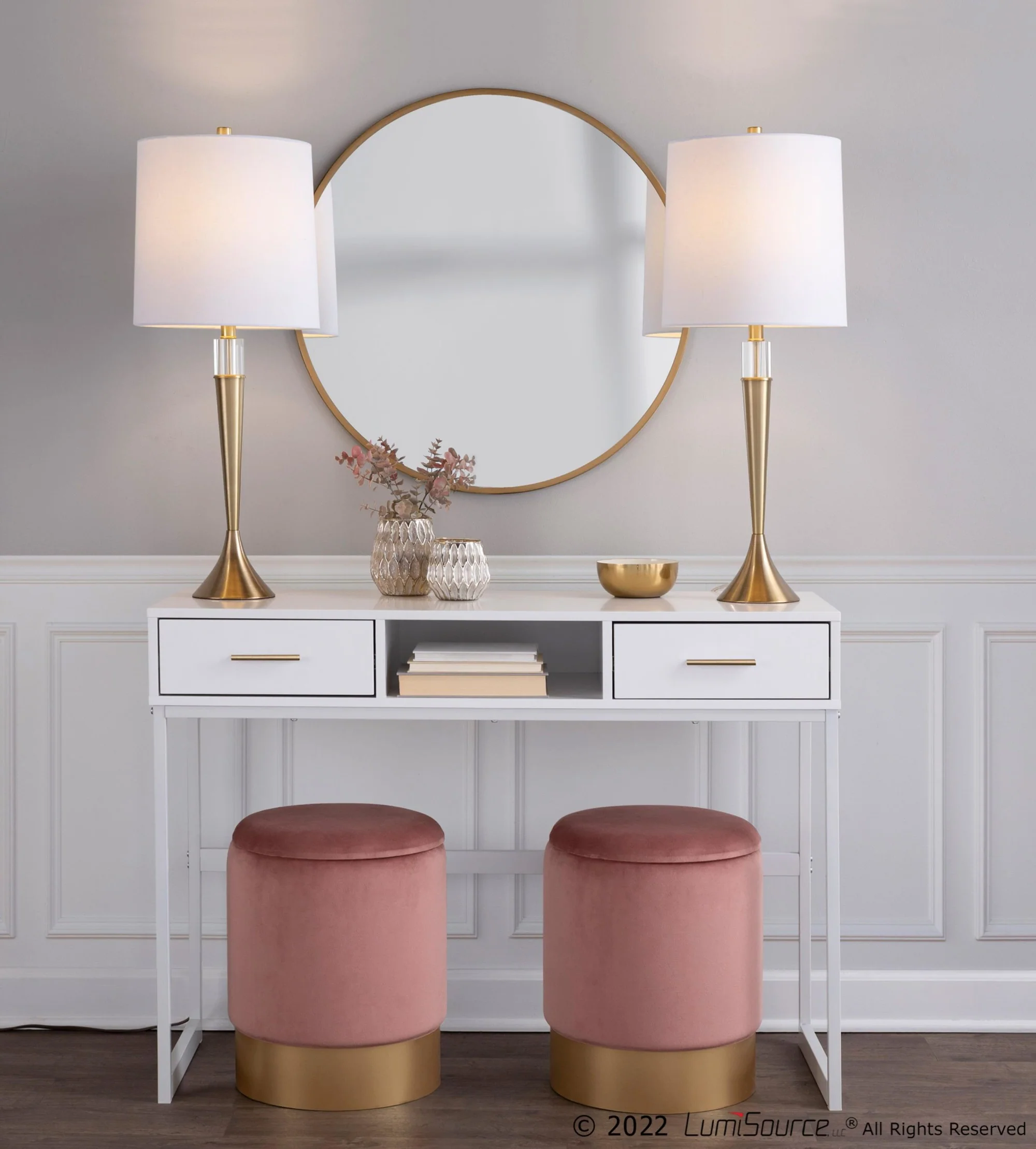 Franklin Console Table White By LumiSource - Image 2