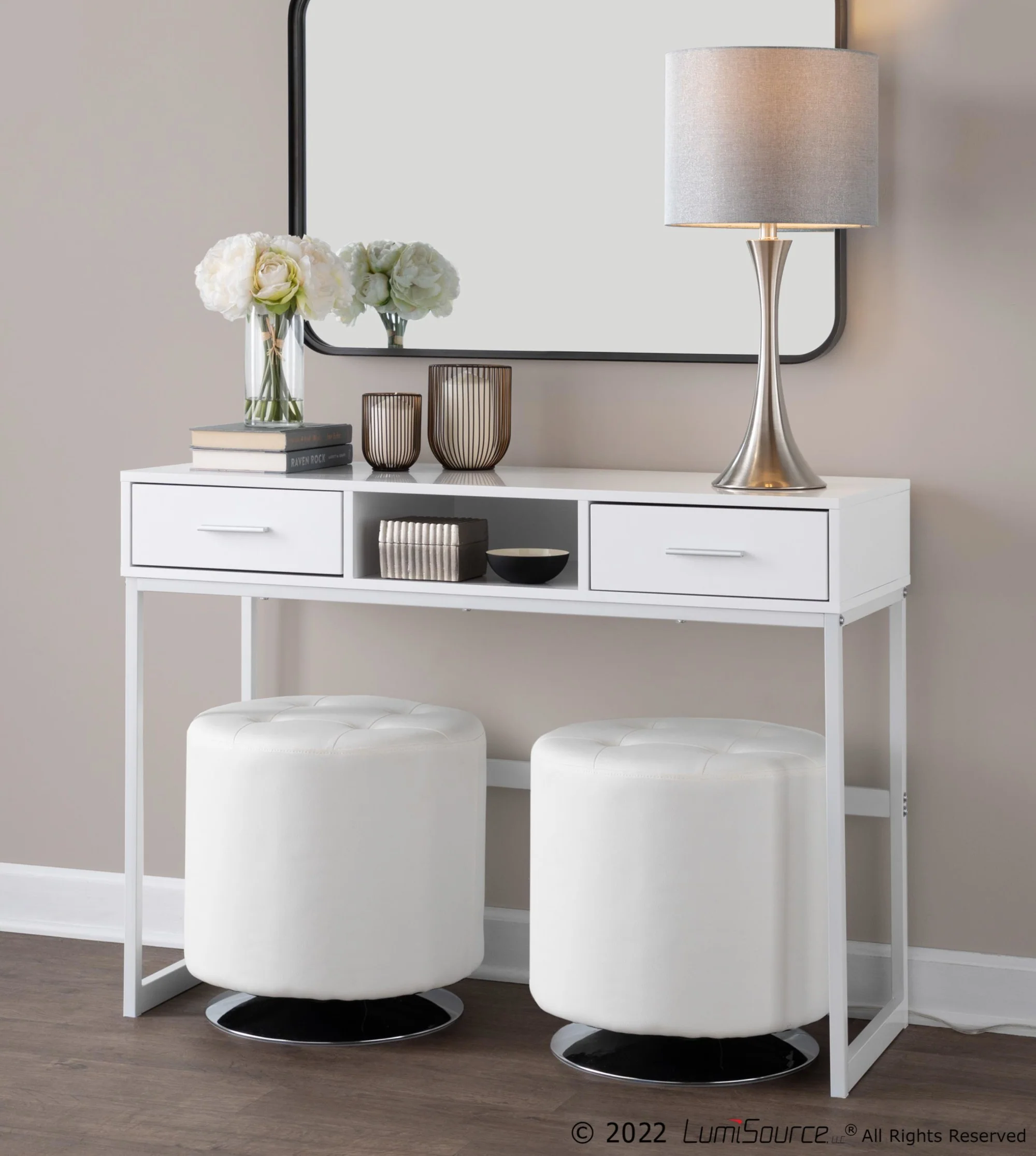 Franklin Console Table White By LumiSource - Image 7
