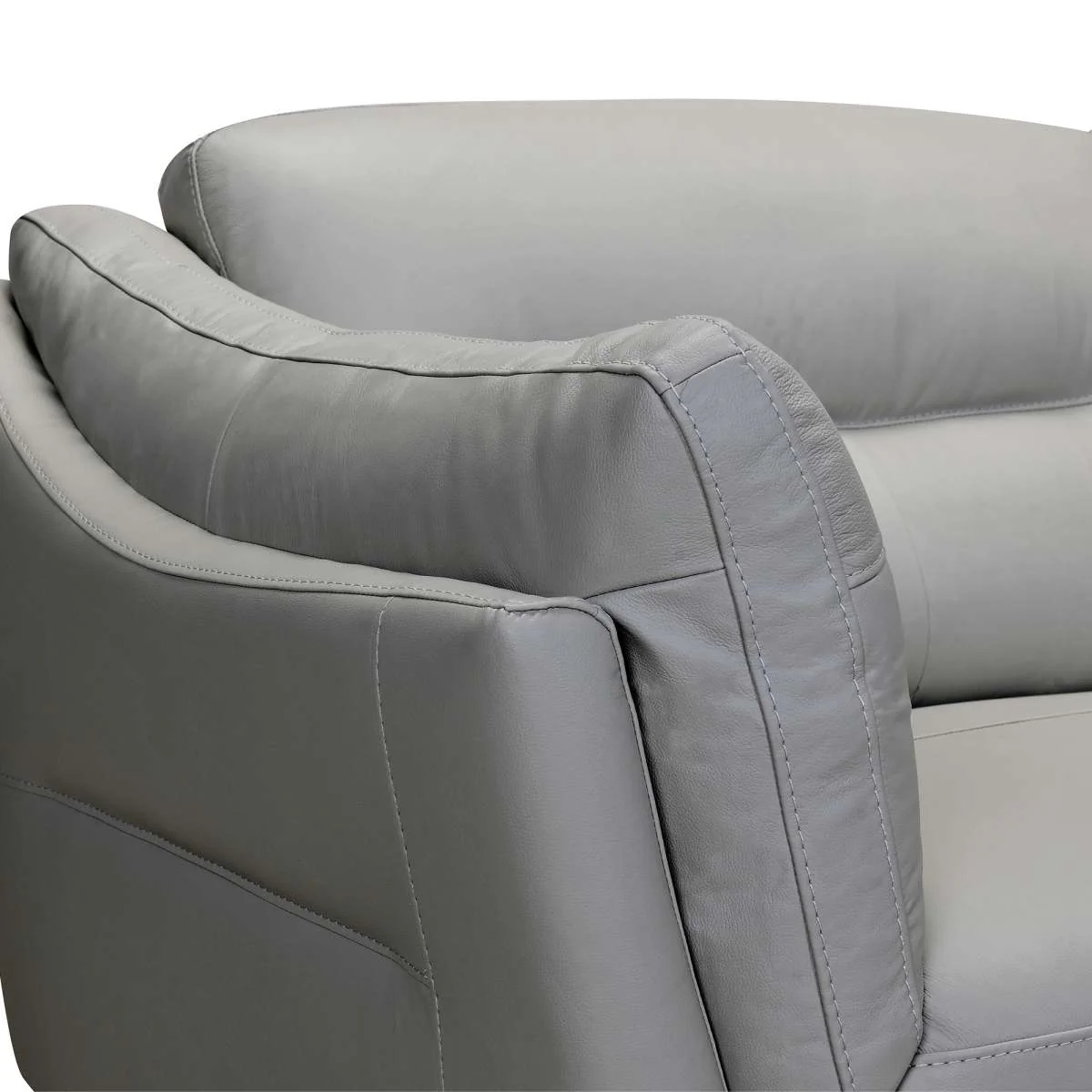 Franz 87" Modern Dove Gray Genuine Leather Sofa
 By Armen Living - Image 4