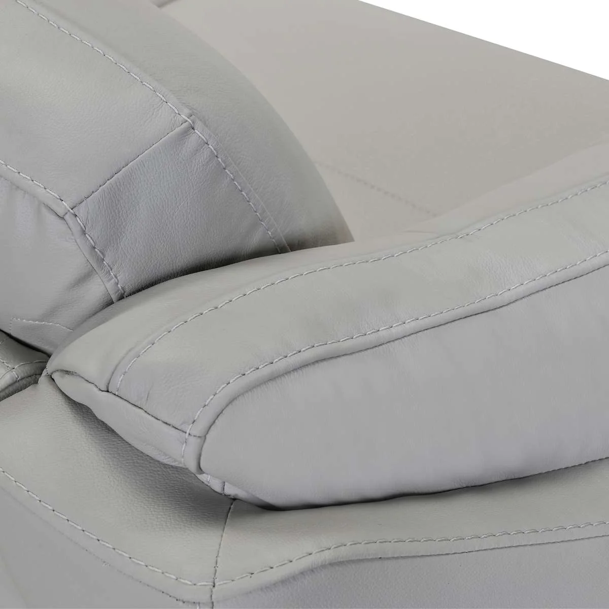Franz 87" Modern Dove Gray Genuine Leather Sofa
 By Armen Living - Image 5