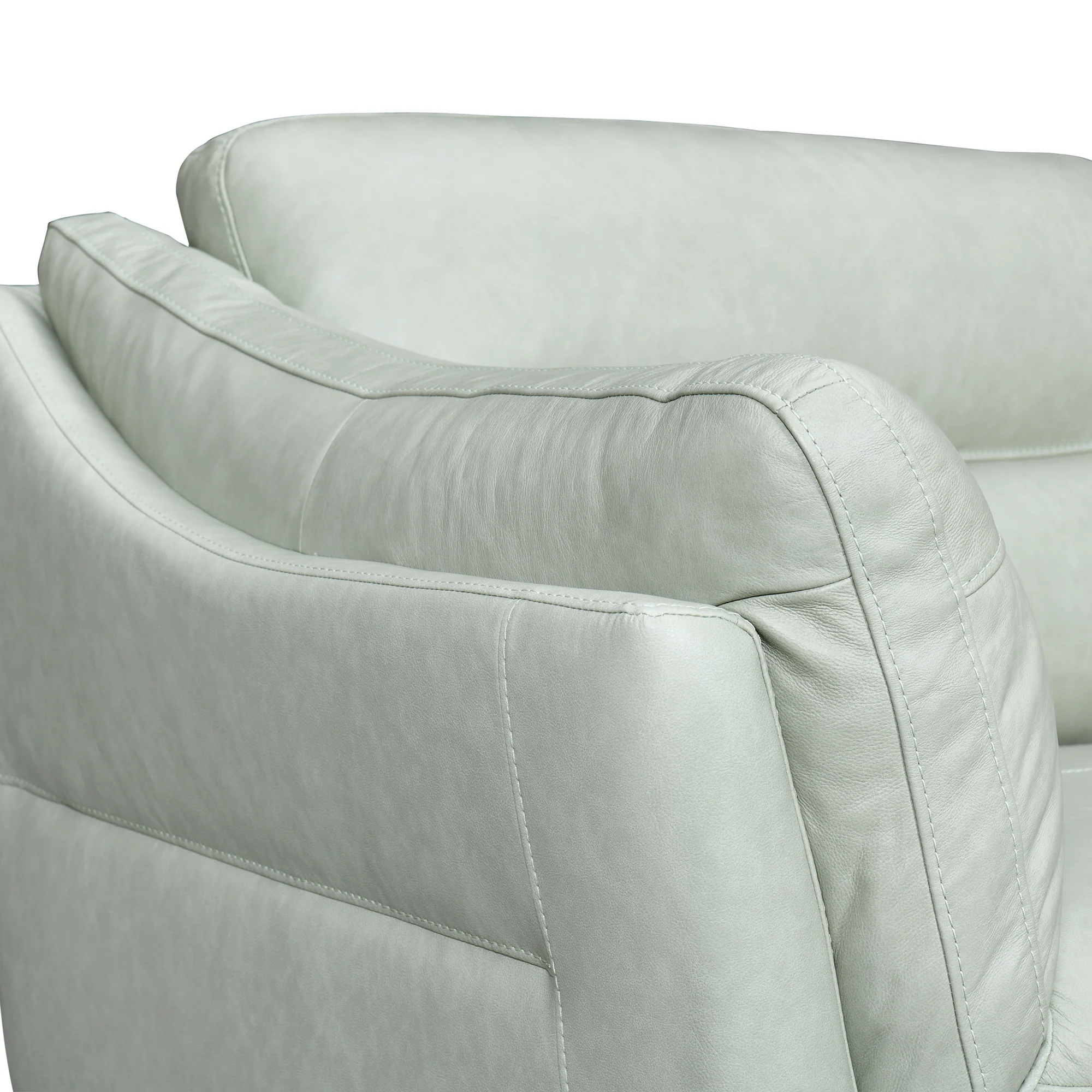 Franz Mint Leather Sofa By Armen Living - Image 6