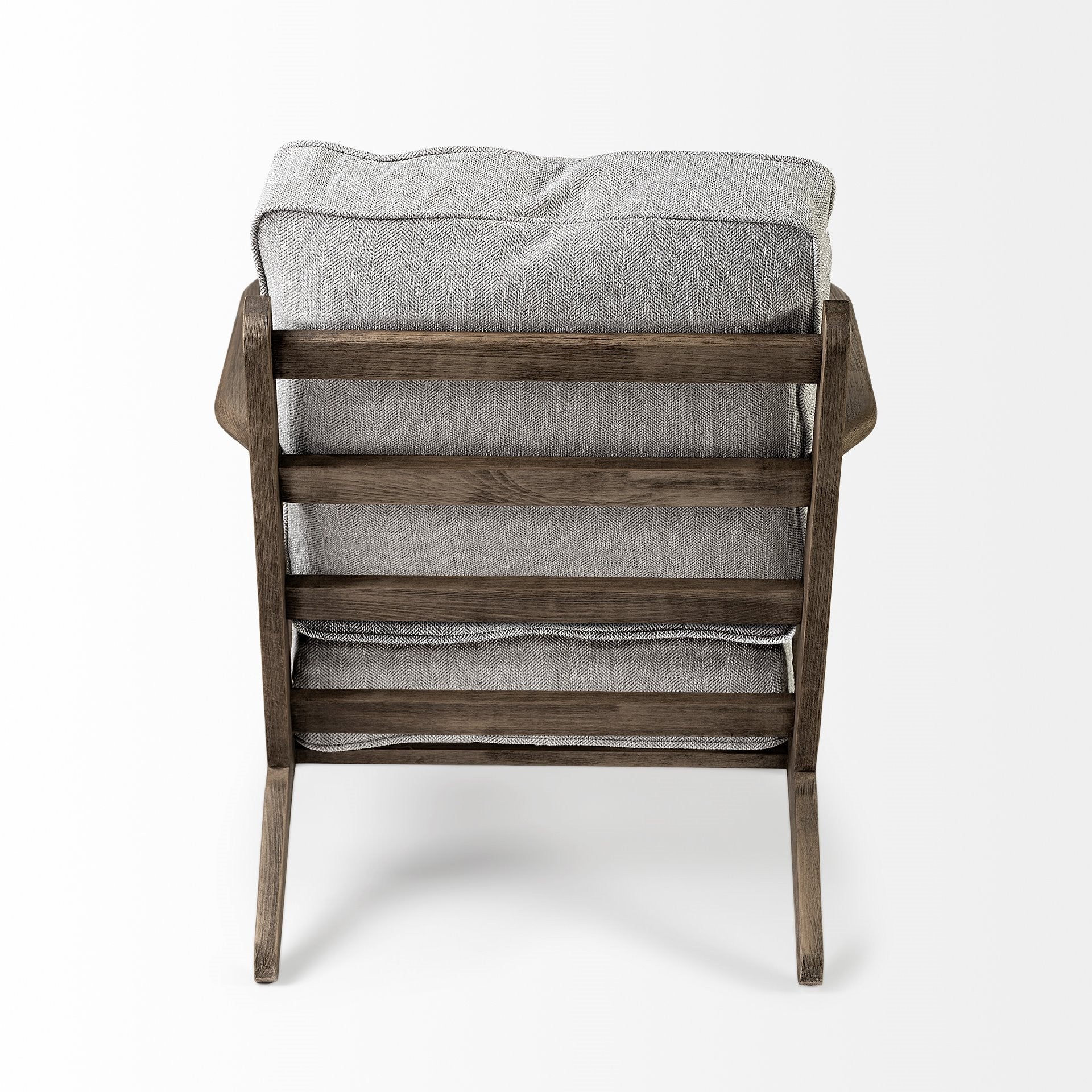 Frost Grey Fabric Wrapped Honey Wooden Frame Accent Chair By Homeroots - Image 4