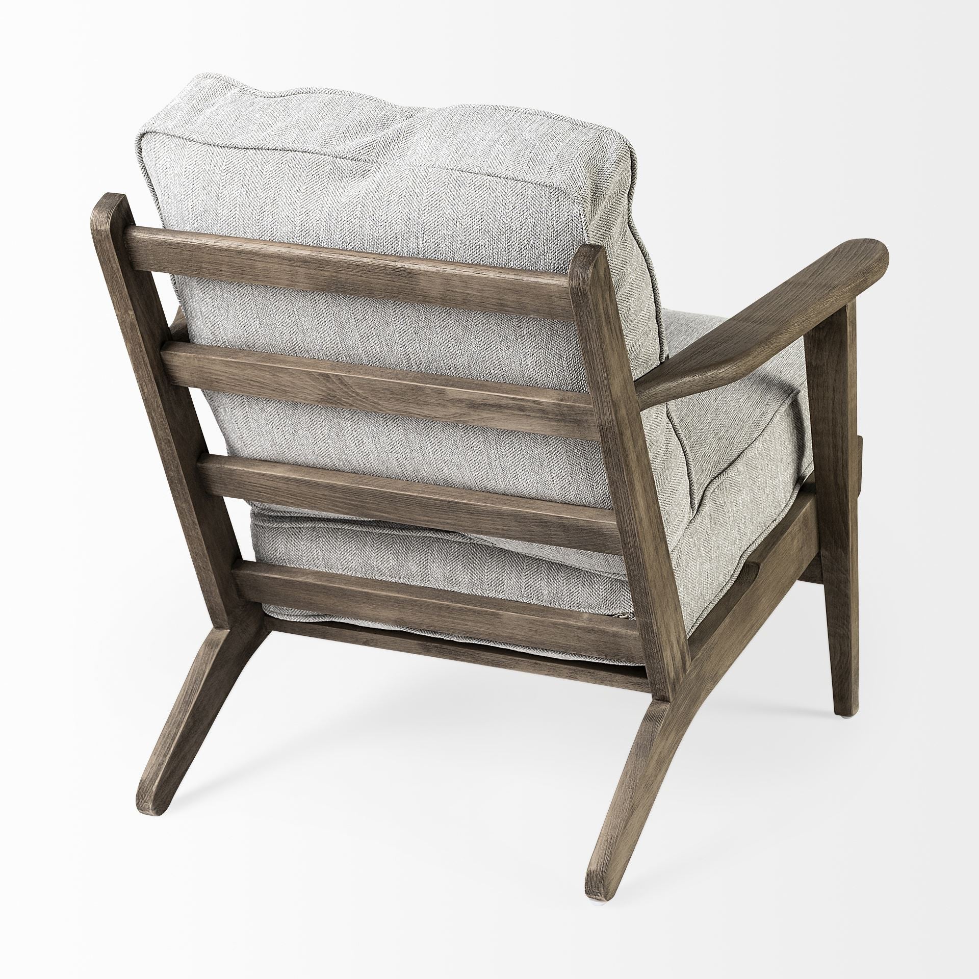 Frost Grey Fabric Wrapped Honey Wooden Frame Accent Chair By Homeroots - Image 5