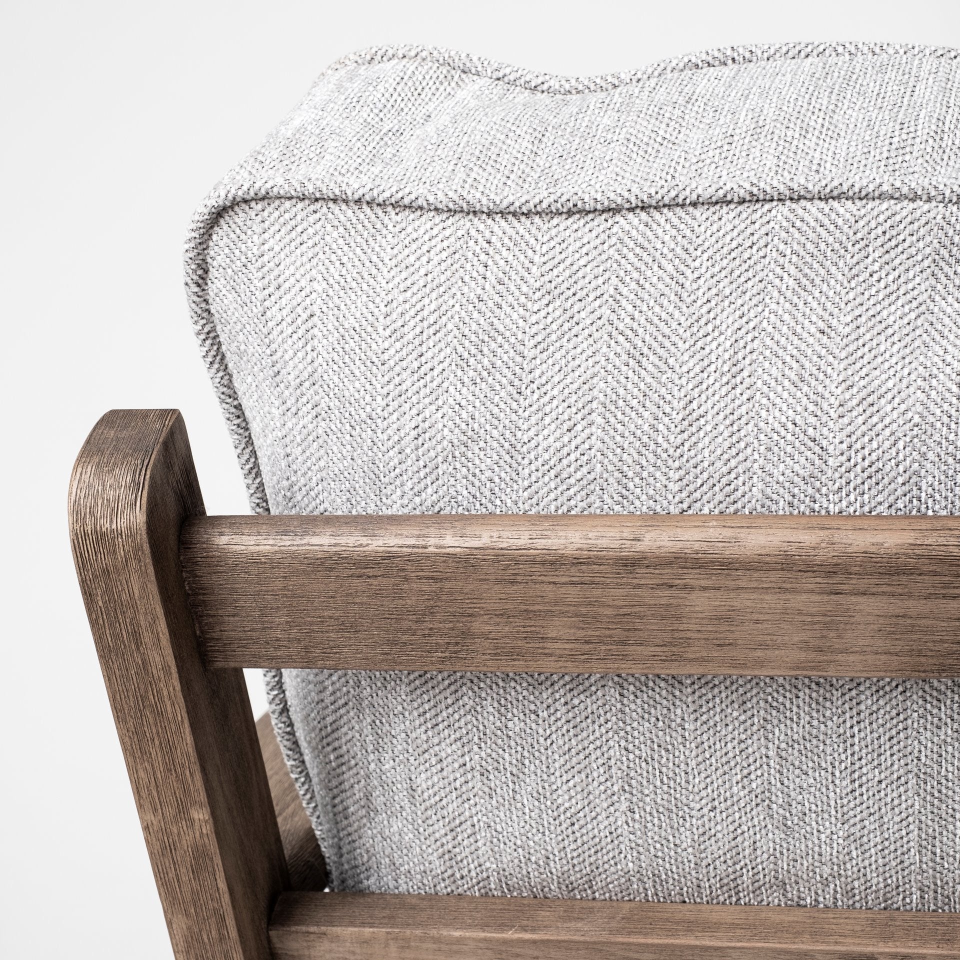 Frost Grey Fabric Wrapped Honey Wooden Frame Accent Chair By Homeroots - Image 6