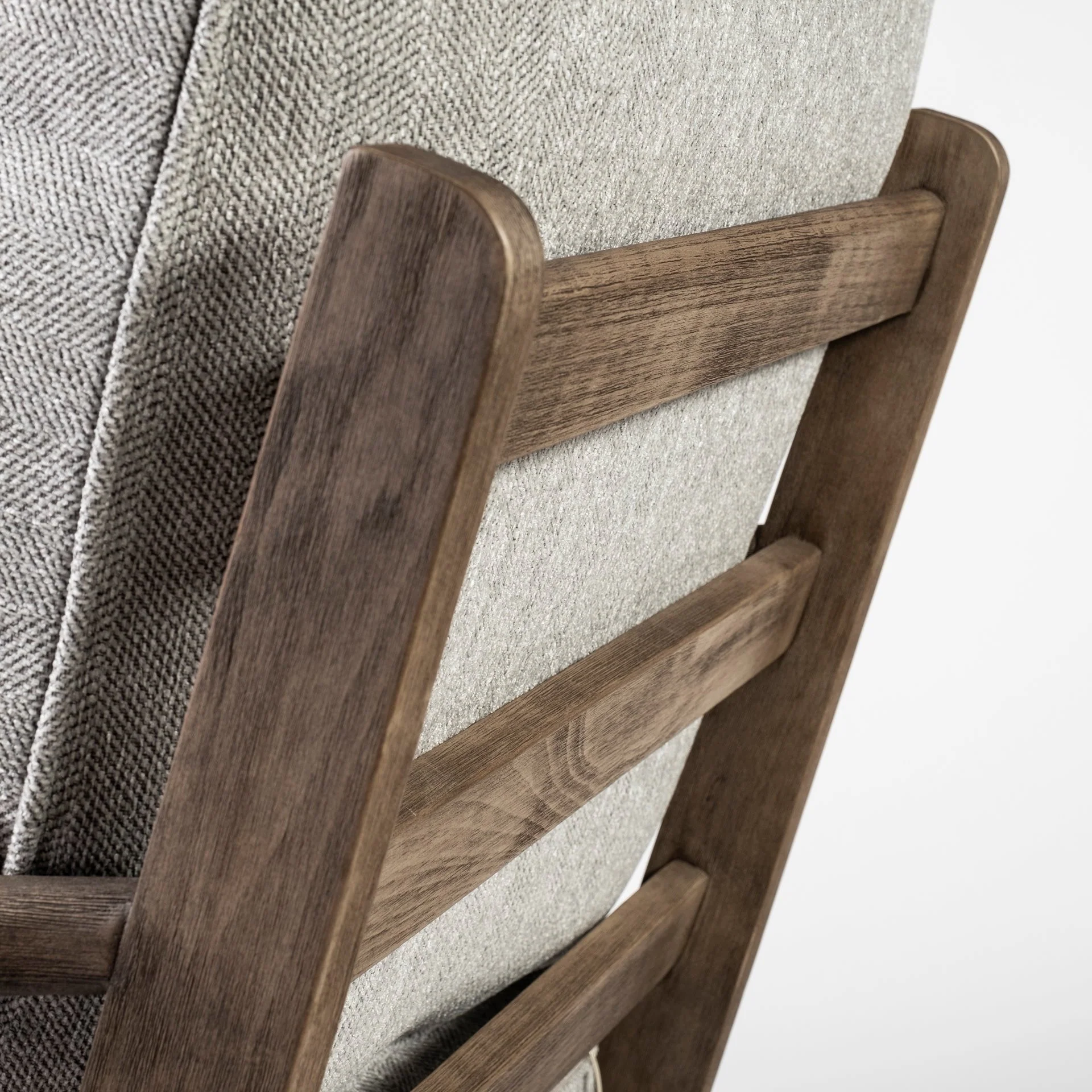 Frost Grey Fabric Wrapped Honey Wooden Frame Accent Chair By Homeroots - Image 7