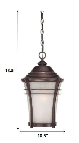 Frosted Glass Bronze Lantern Hanging Light By Homeroots - Image 2