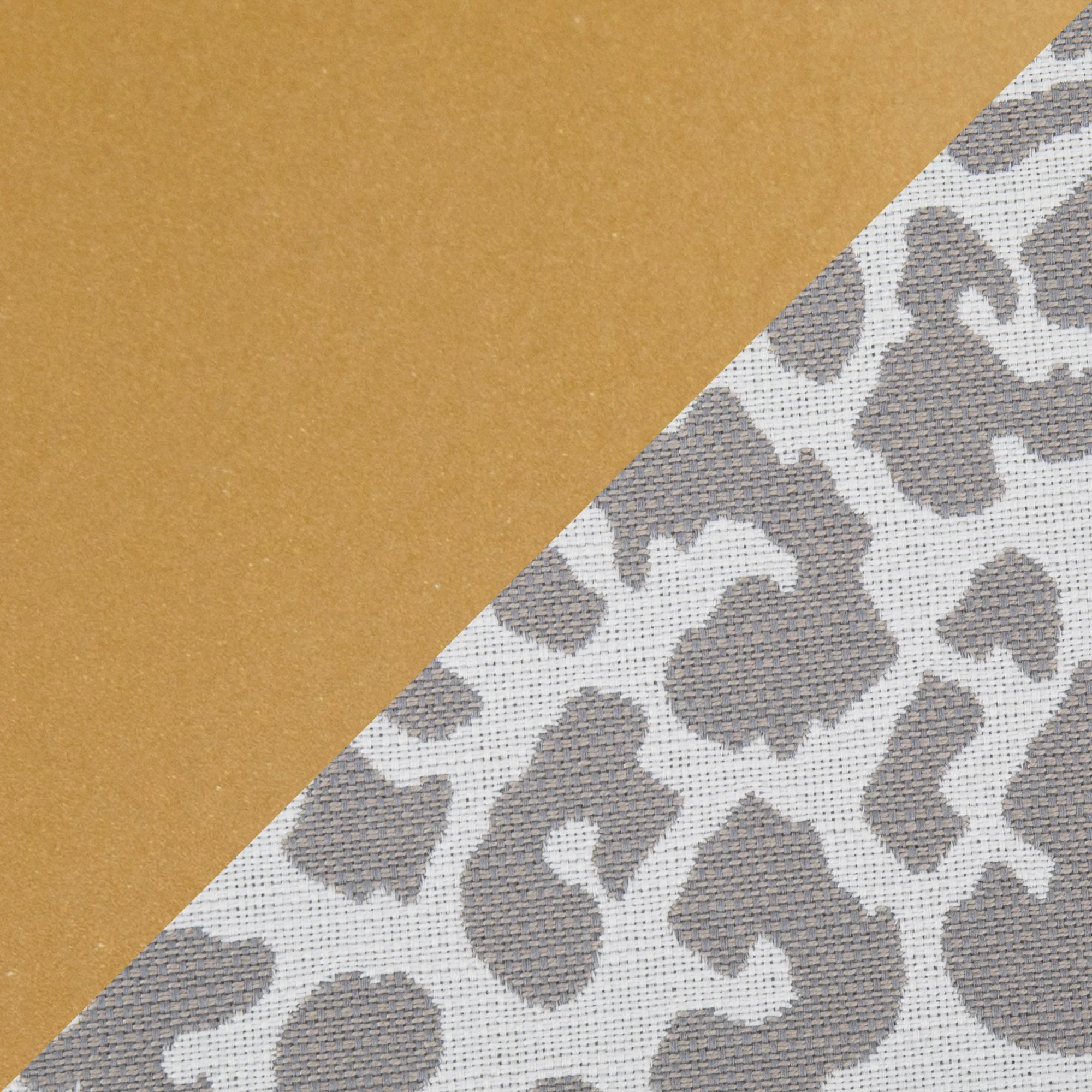 Fuji Contemporary Bench in Gold Metal and Grey Leopard Fabric by LumiSource - Image 2
