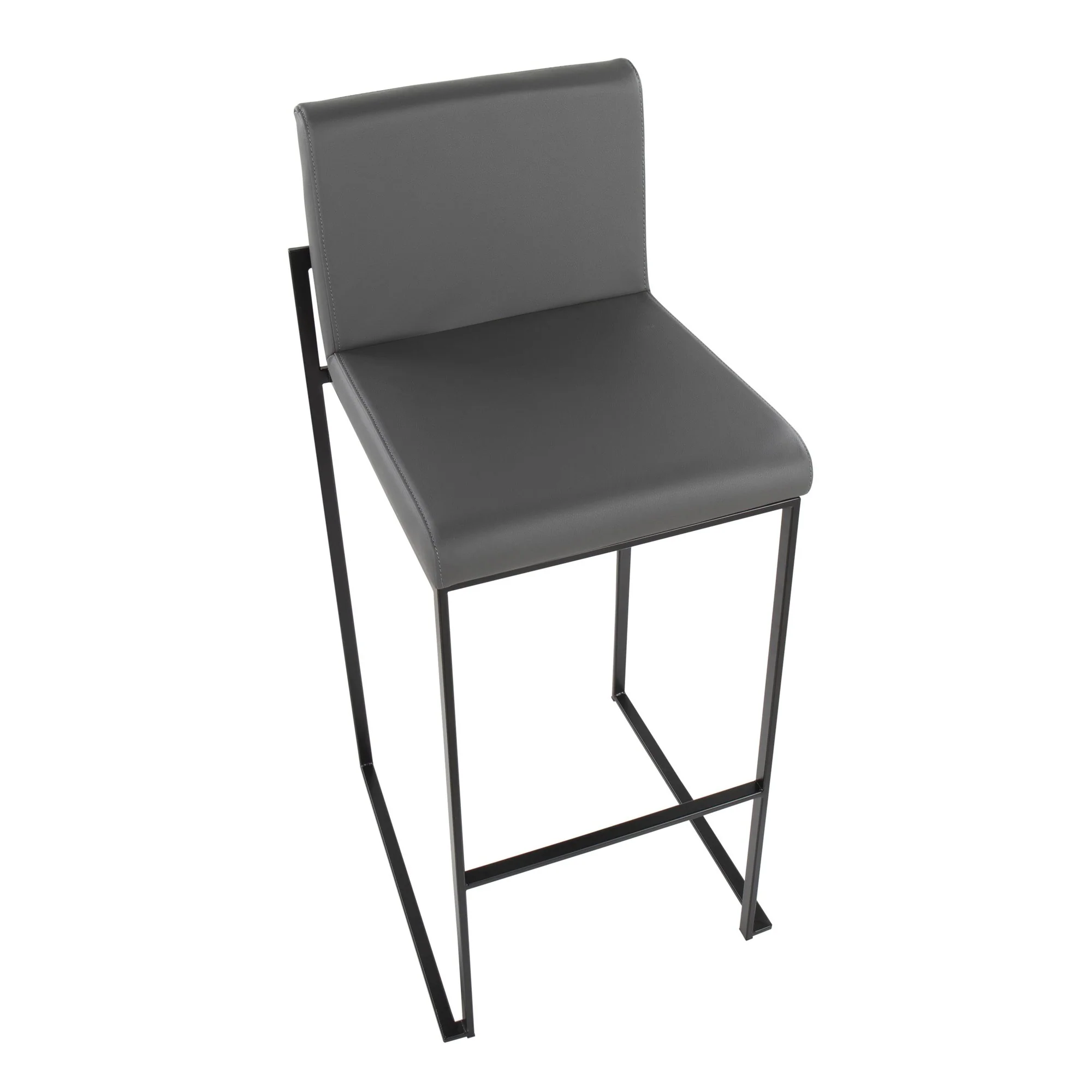 Fuji High Back Barstool - Set of 2 Gray By LumiSource - B30-FUJIHB BKGY2 - Image 3