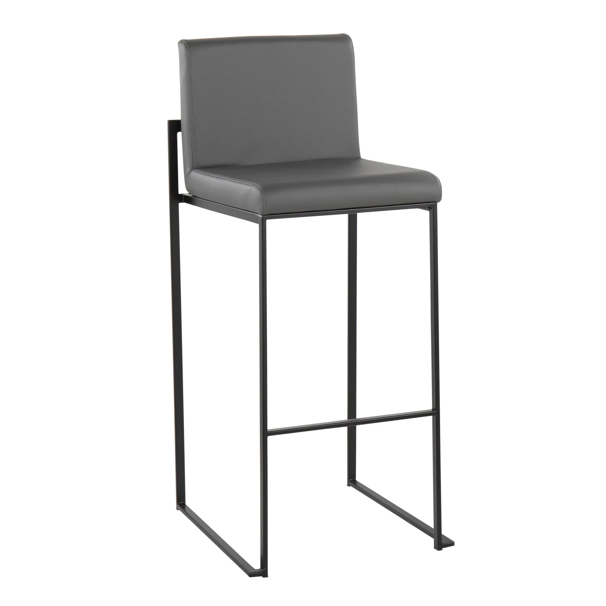 Fuji High Back Barstool - Set of 2 Gray By LumiSource - B30-FUJIHB BKGY2 - Image 5